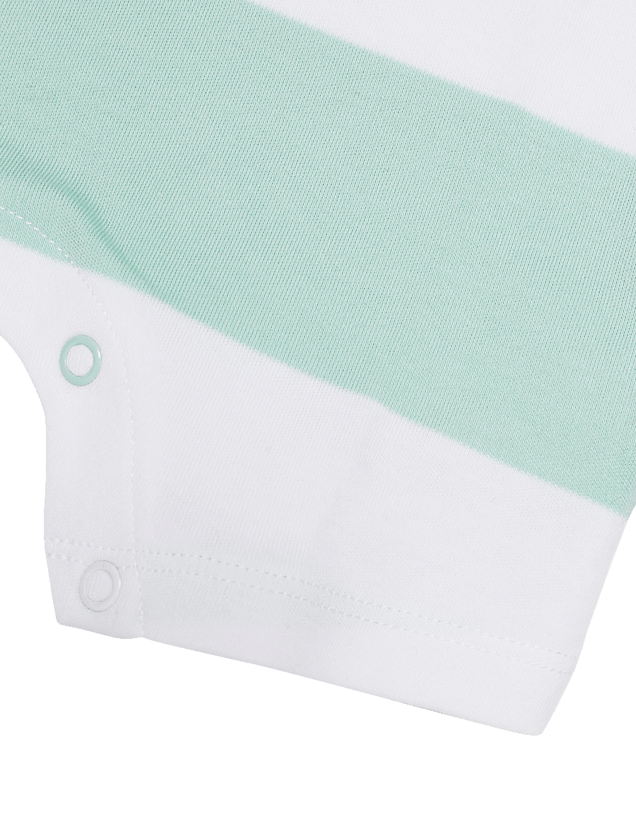 Gant Kids - Striped SS Romper - buksedragter - washed turquoise - 3