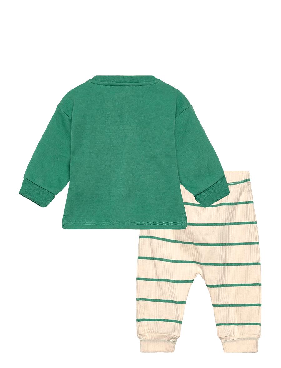 Gant Kids - Crew and Striped Legging Set - set med långärmad t-shirt - early green - 1