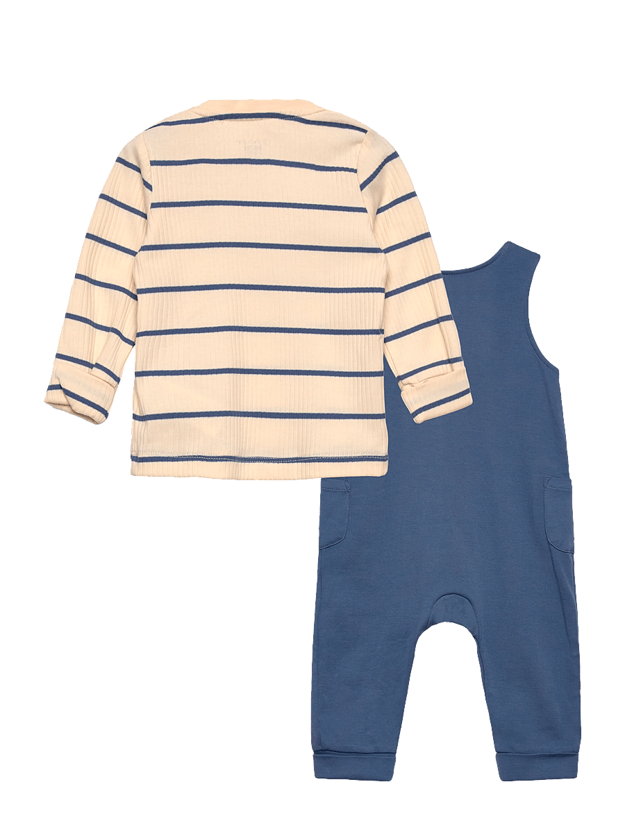 Gant Kids - Striped LS & Dungaree Set - sets mit langärmeligem t-shirt - salty sea - 1
