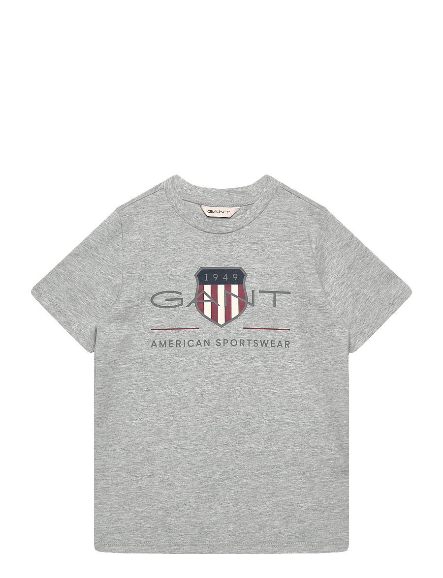 Gant Kids - Archive Shield Ss T-Shirt - kurzärmelige - grey melange - 0