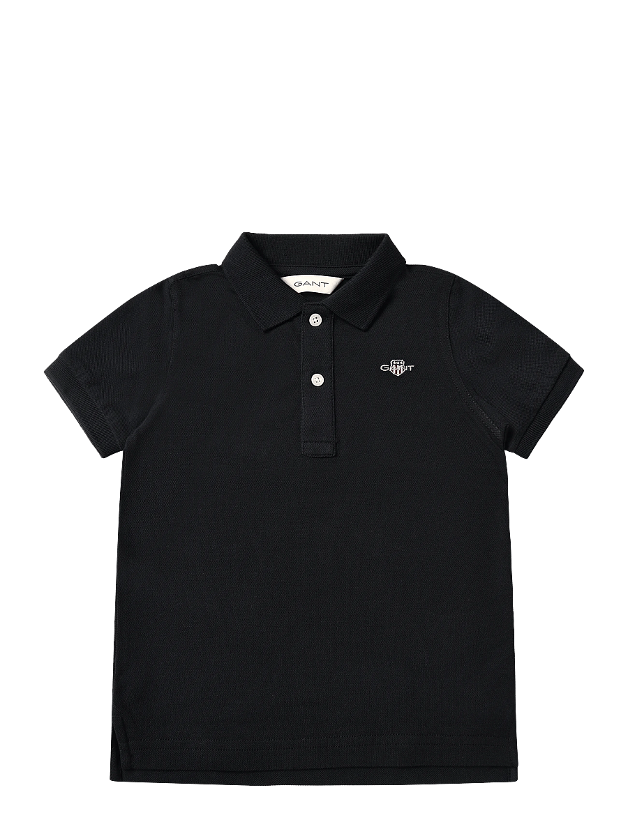 Gant Kids - Shield Pique SS Polo Shirt - kortærmede poloer - black - 0