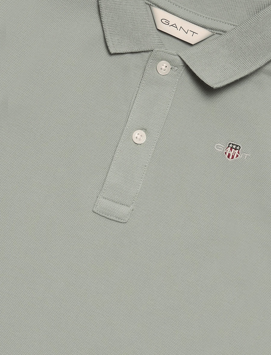 Gant Kids - Shield Pique SS Polo Shirt - kortærmede poloer - ceramic grey - 2