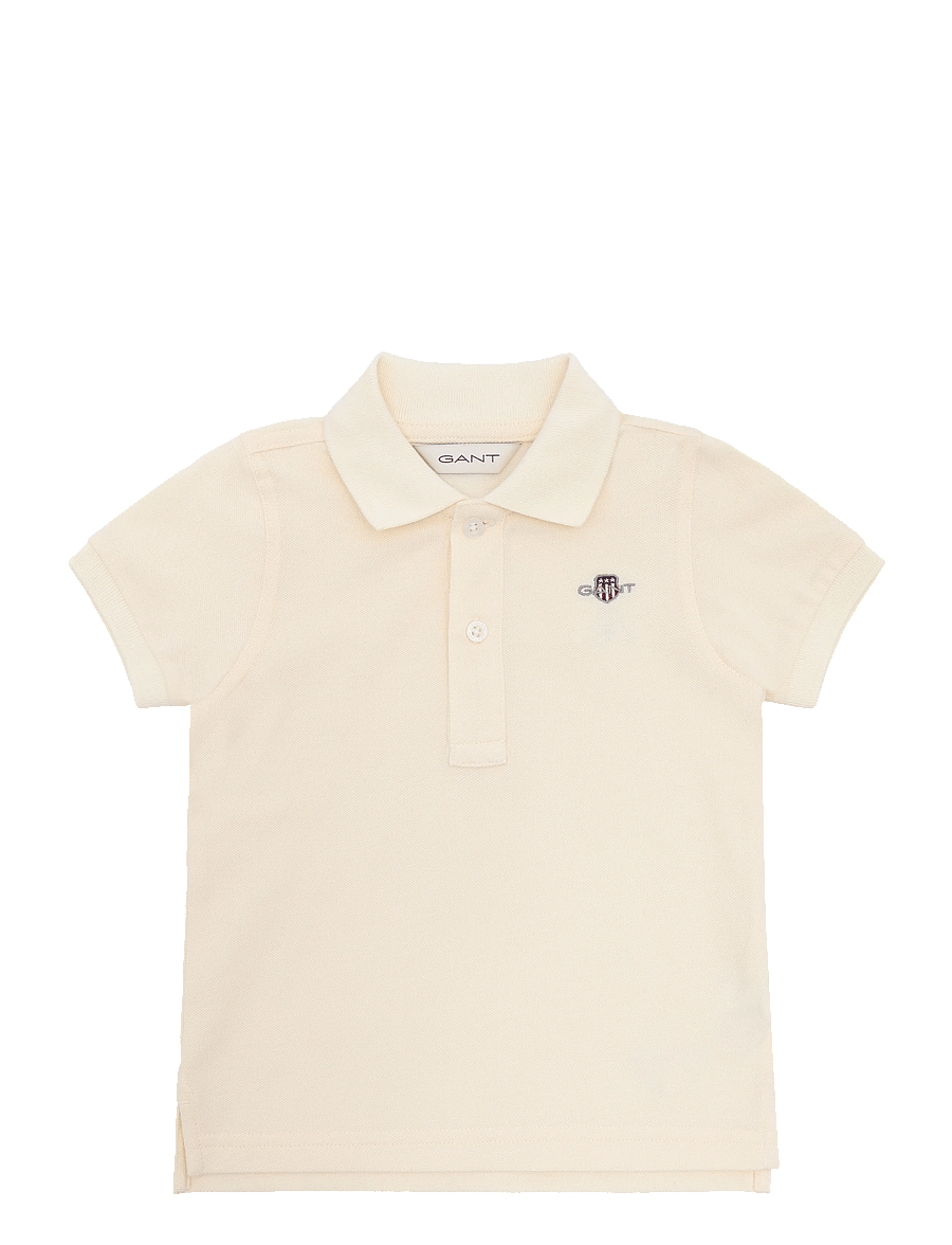 Gant Kids - Shield Pique SS Polo Shirt - kortærmede poloer - creamed white - 0