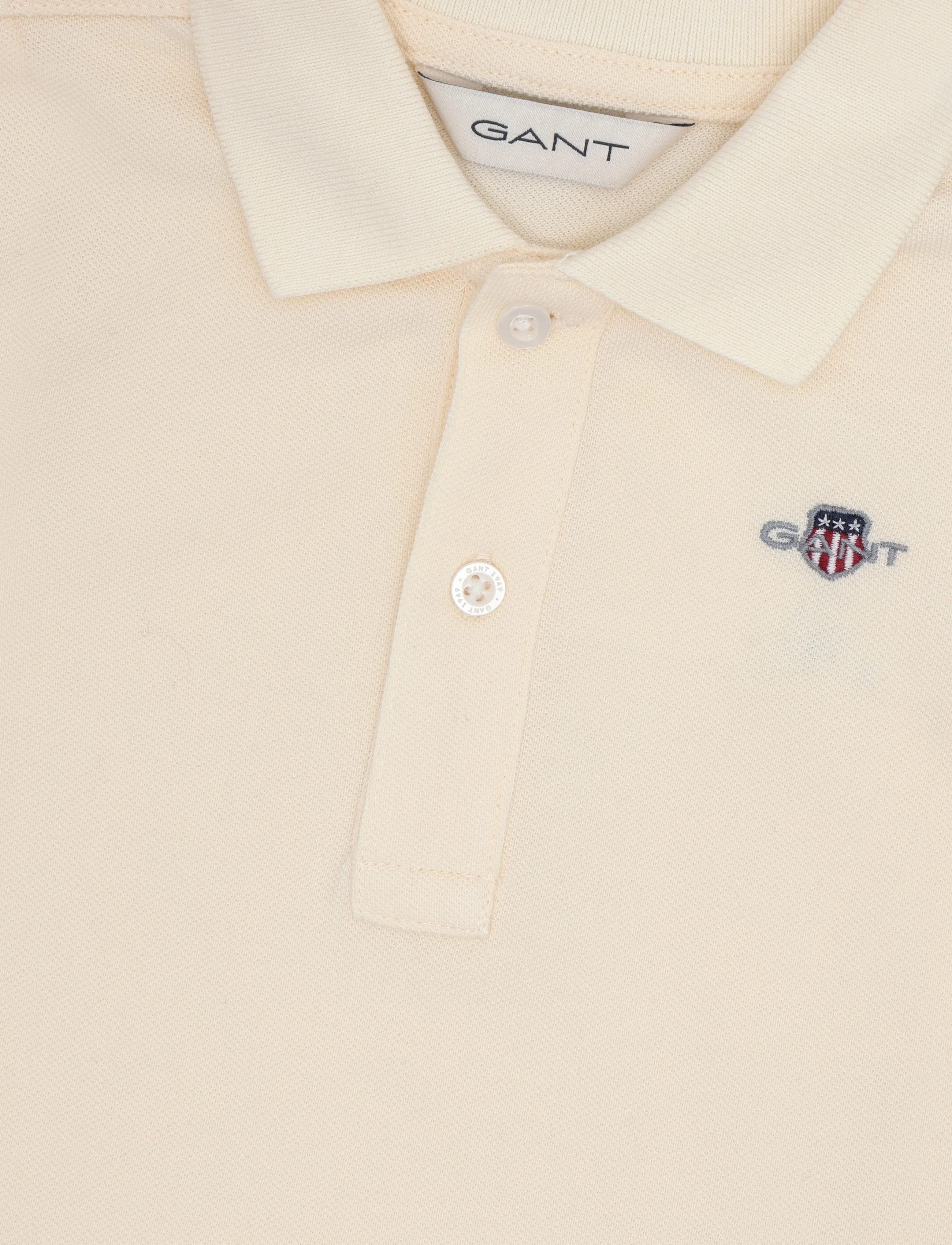 Gant Kids - Shield Pique SS Polo Shirt - short-sleeved polos - creamed white - 2