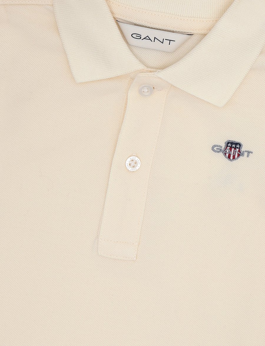 Gant Kids - Shield Pique SS Polo Shirt - kortærmede poloer - creamed white - 2
