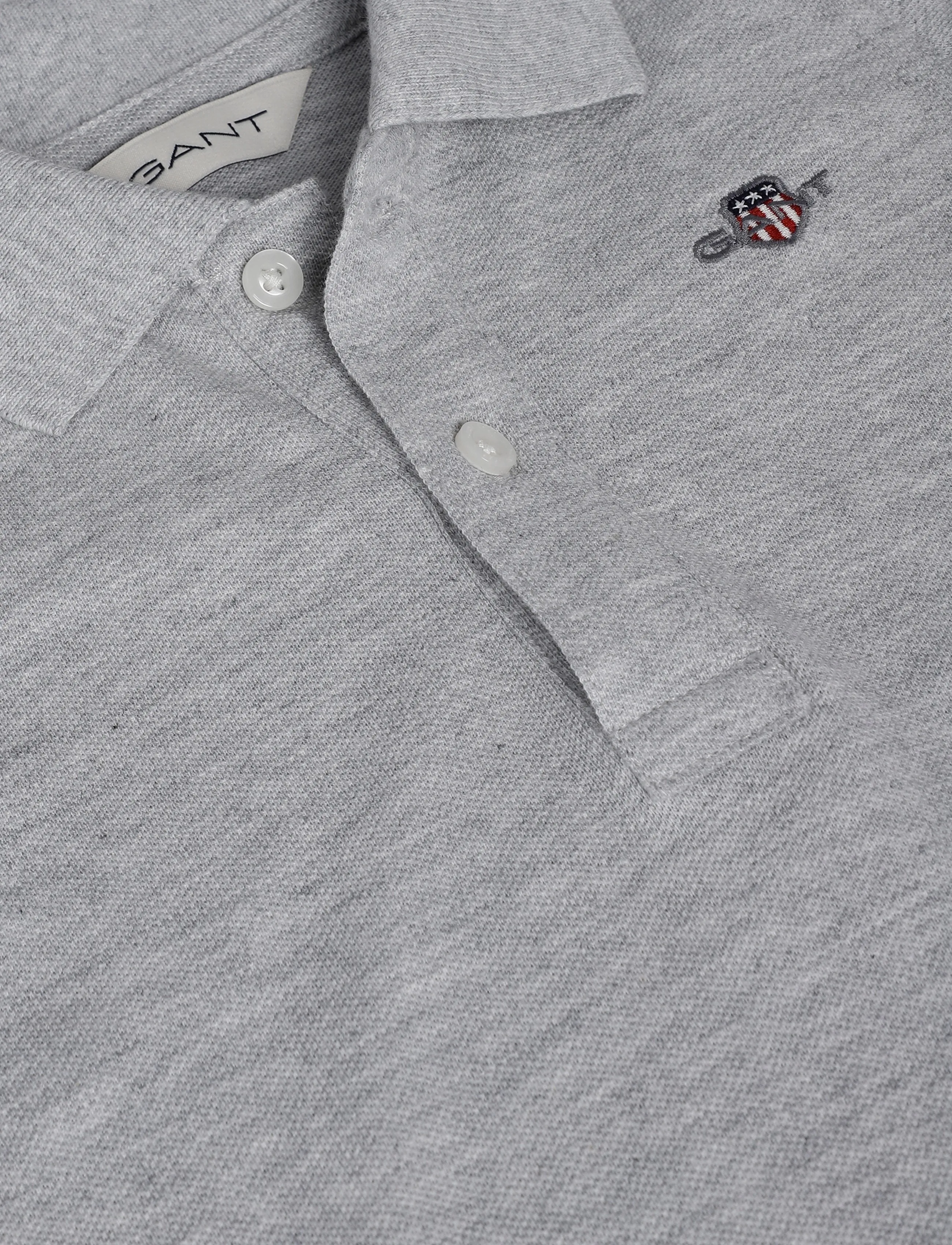 Gant Kids - Shield Pique SS Polo Shirt - short-sleeved polos - grey melange - 2