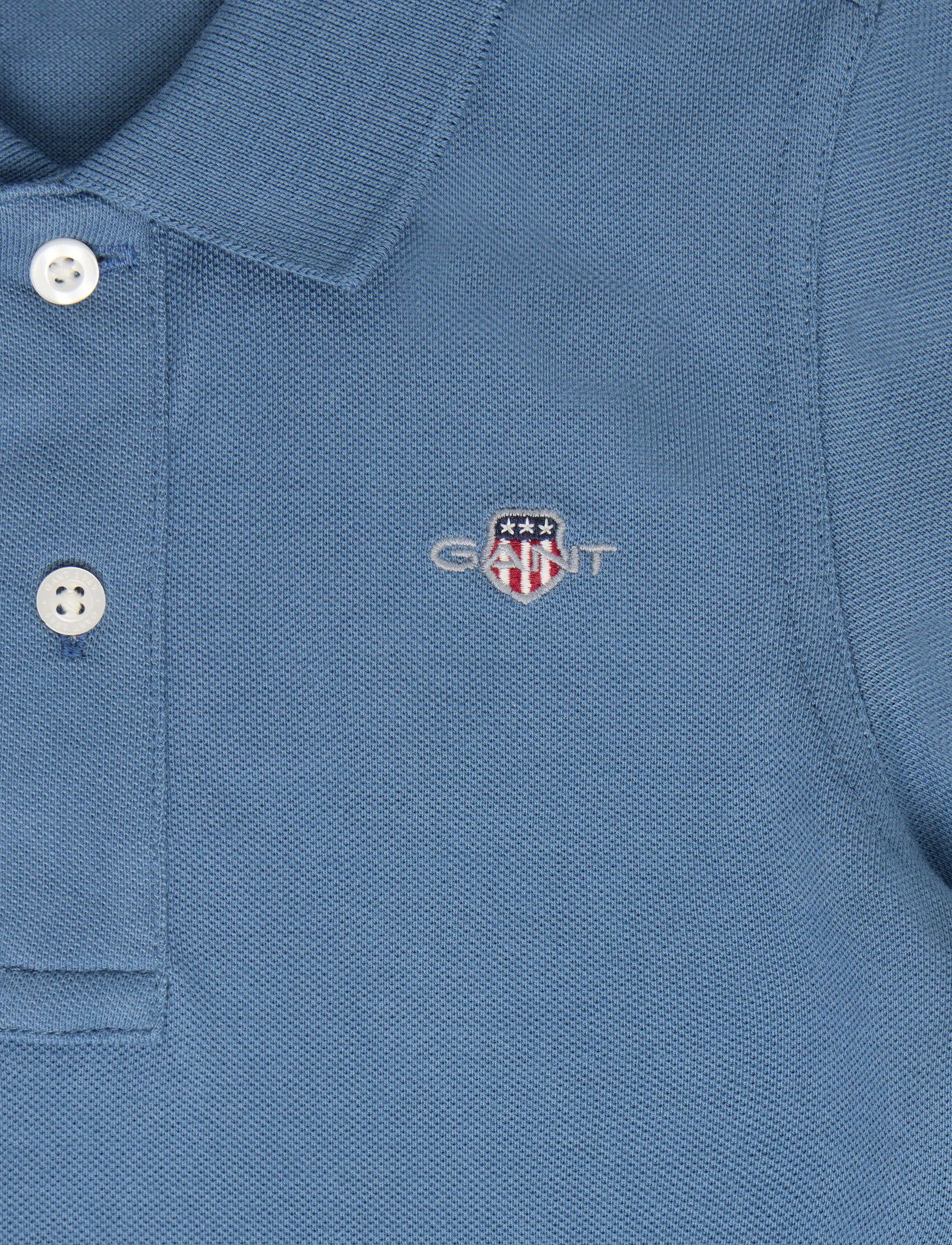 Gant Kids - Shield Pique SS Polo Shirt - short-sleeved polos - salty sea - 2