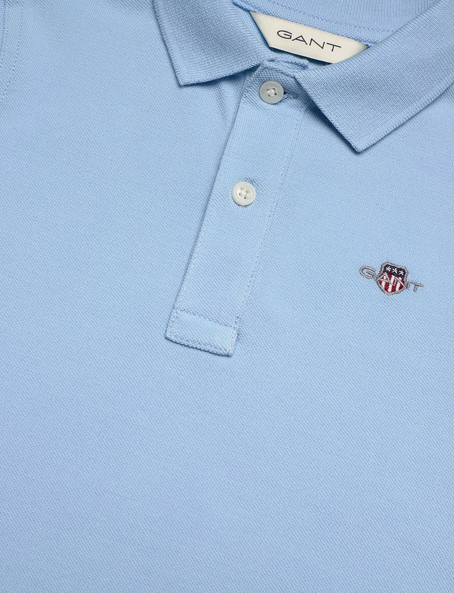 Gant Kids - Shield Pique SS Polo Shirt - kortærmede poloer - sky blue - 2