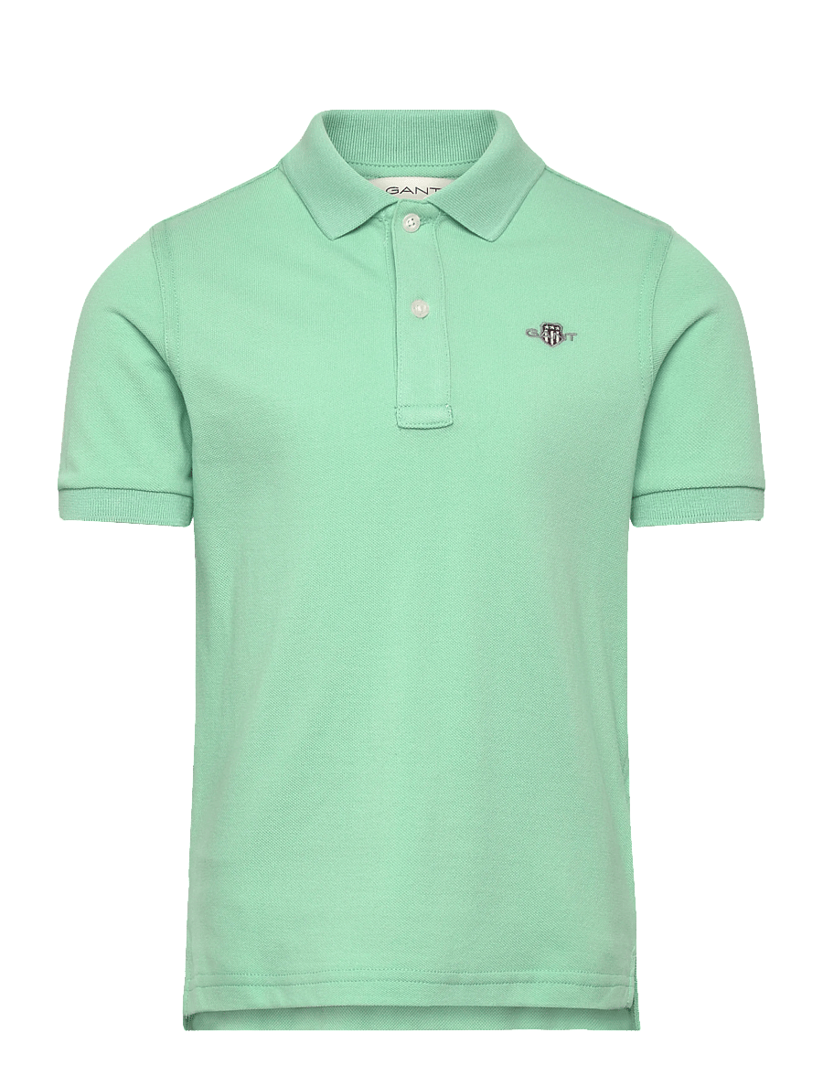 Gant Kids - Shield Pique SS Polo Shirt - kortærmede poloer - washed turquoise - 0