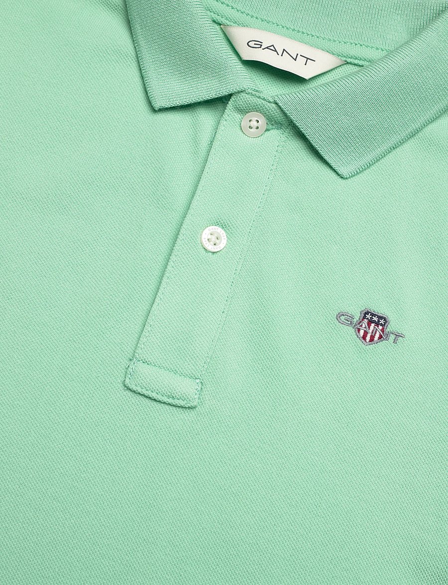 Gant Kids - Shield Pique SS Polo Shirt - kortærmede poloer - washed turquoise - 2