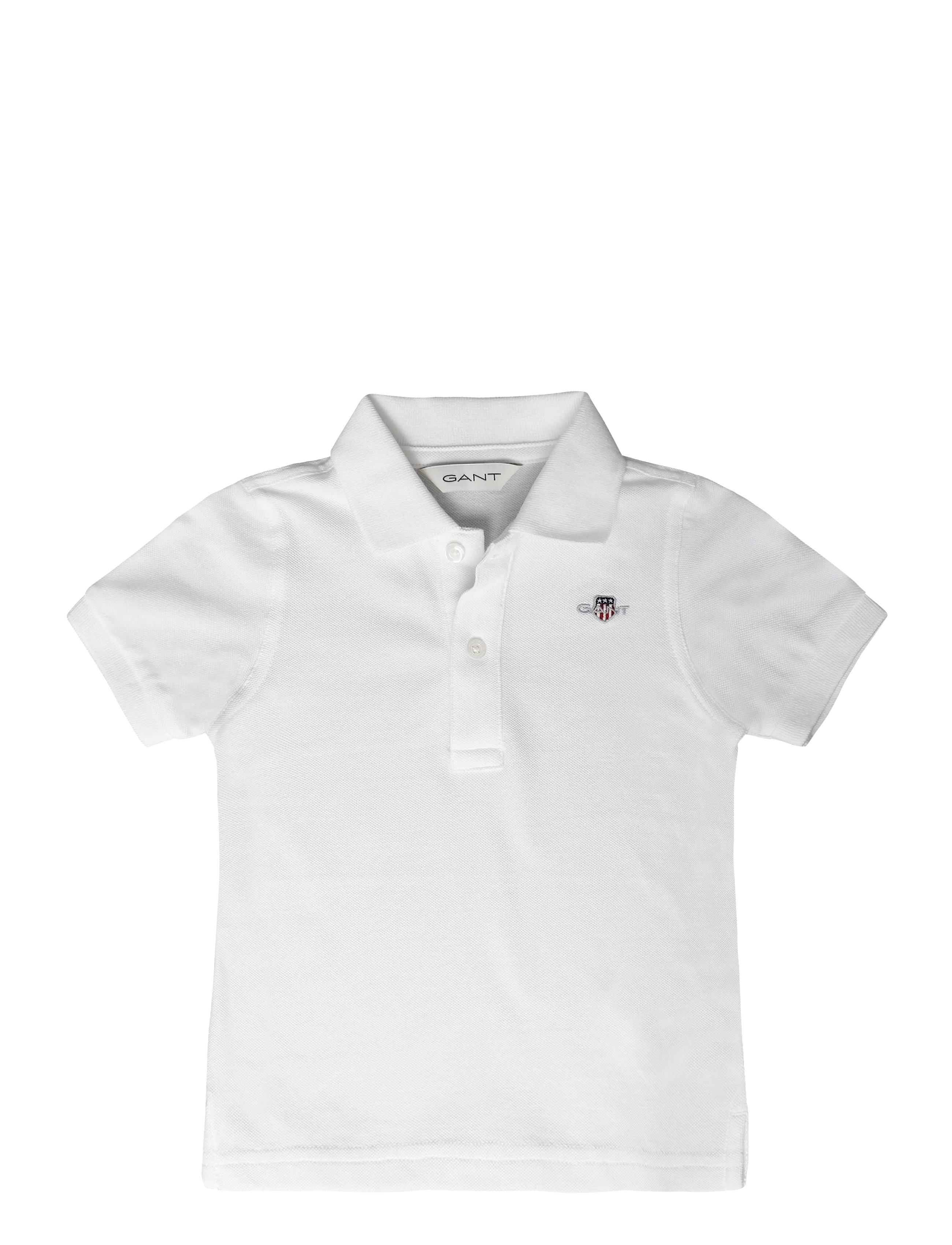 Gant Kids Shield Pique SS Polo Shirt - Back to school - WHITE / white