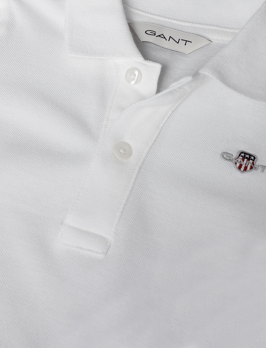 Gant Kids - Shield Pique SS Polo Shirt - lühikeste varrukatega polod - white - 2