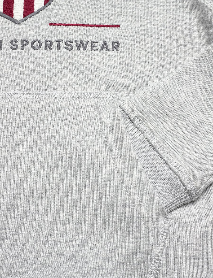 Gant Kids - Archive Shield Hoodie - huvtröjor - grey melange - 3