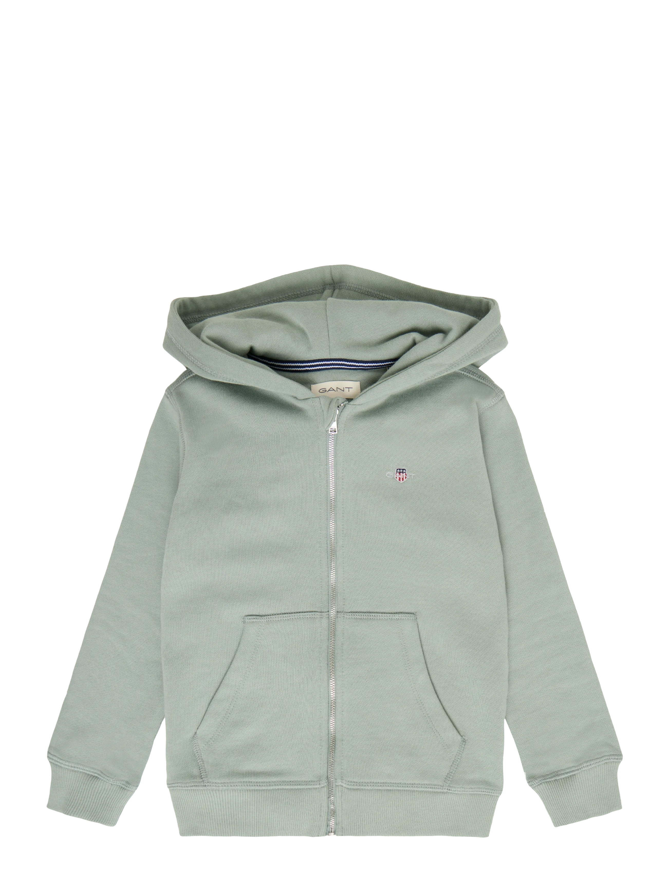 Gant Kids Shield Full Zip Hoodie - Kläder - CERAMIC GREY / grey