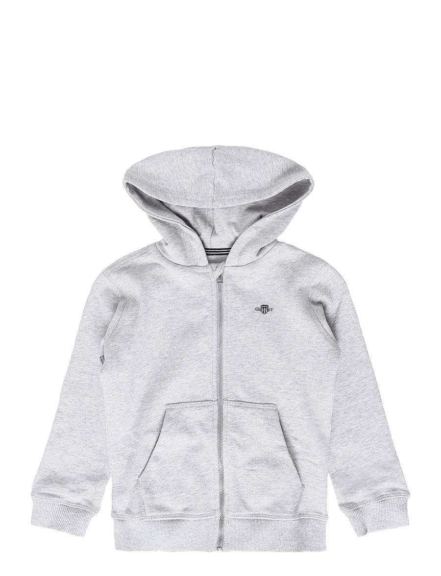 Gant Kids - Shield Full Zip Hoodie - huvtröjor - grey melange - 0
