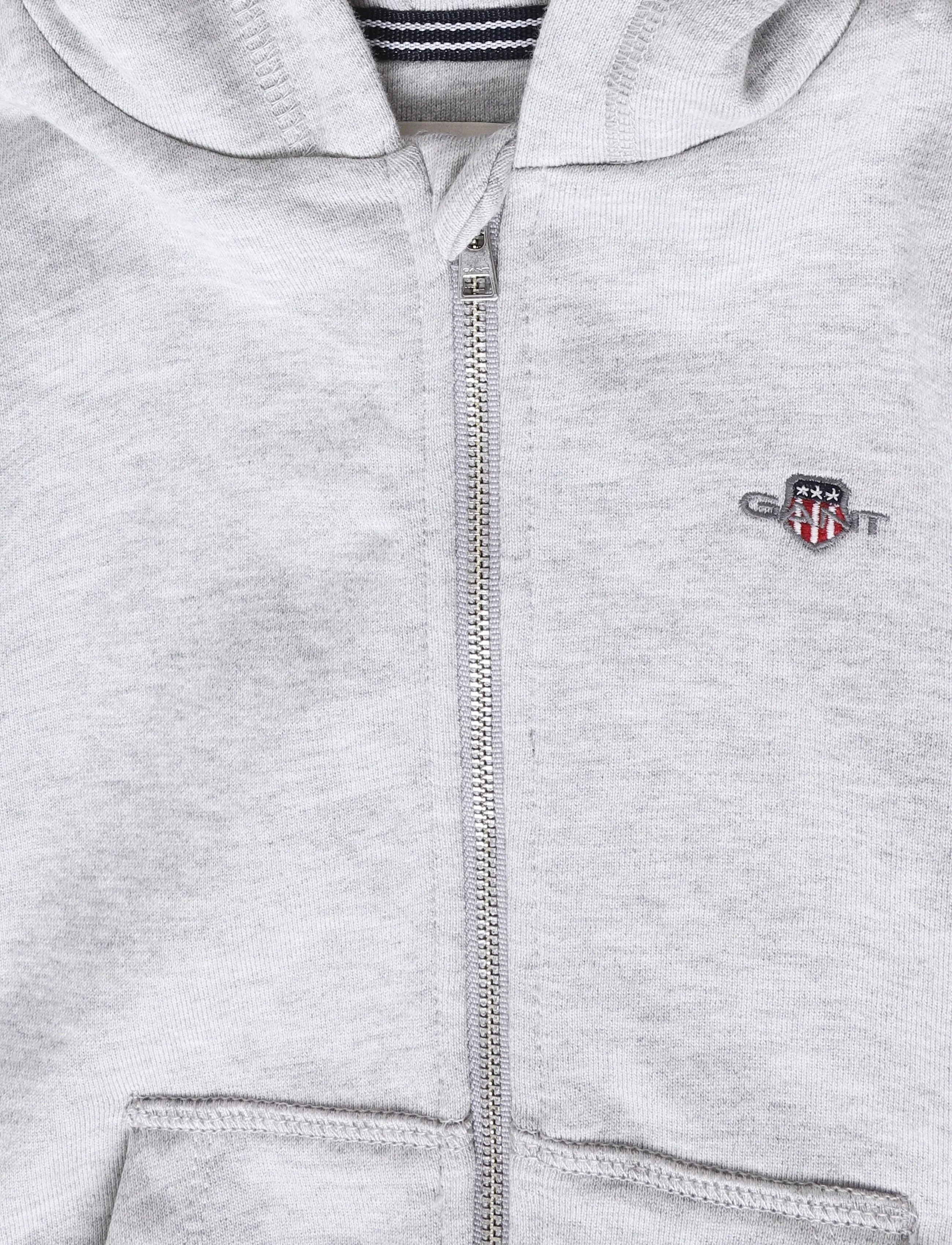 Gant Kids - Shield Full Zip Hoodie - huvtröjor - grey melange - 2