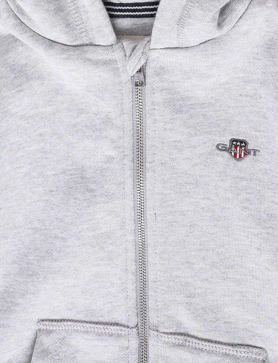 Gant Kids - Shield Full Zip Hoodie - huvtröjor - grey melange - 2