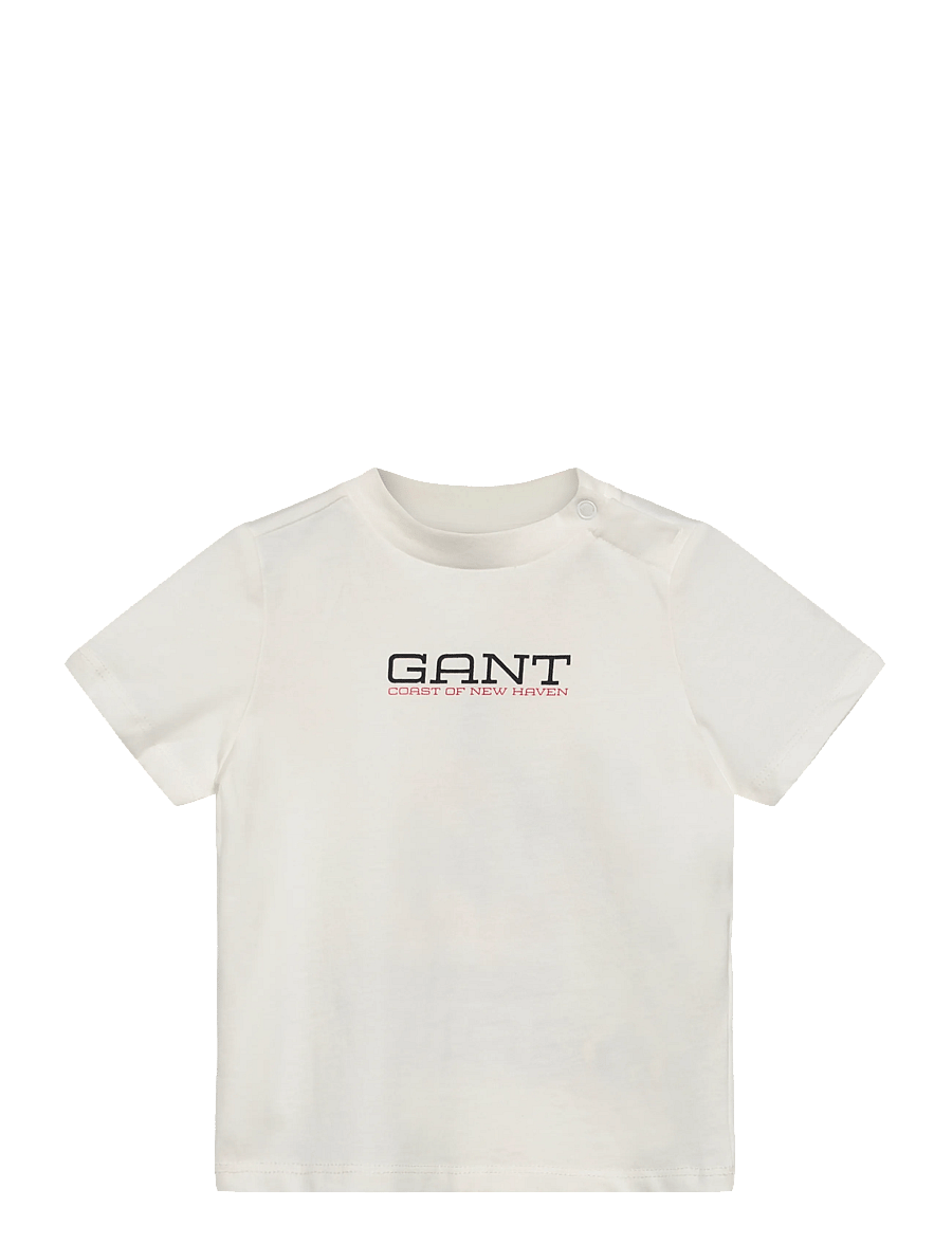 Gant Kids - Gant Coastal Graphic SS T-Shirt - kortærmede t-shirts - white - 0