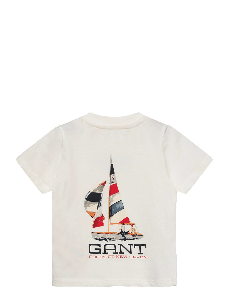 Gant Kids - Gant Coastal Graphic SS T-Shirt - kortærmede t-shirts - white - 1