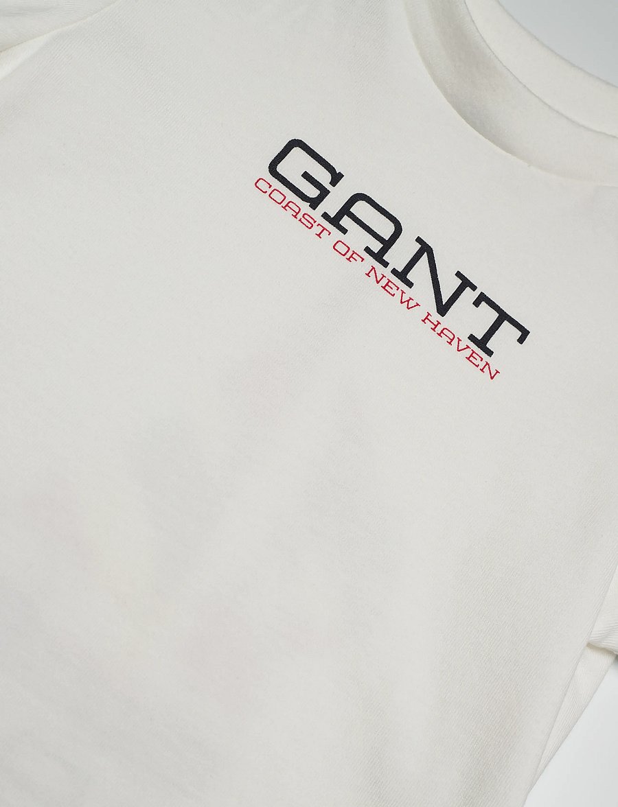 Gant Kids - Gant Coastal Graphic SS T-Shirt - kortærmede t-shirts - white - 2