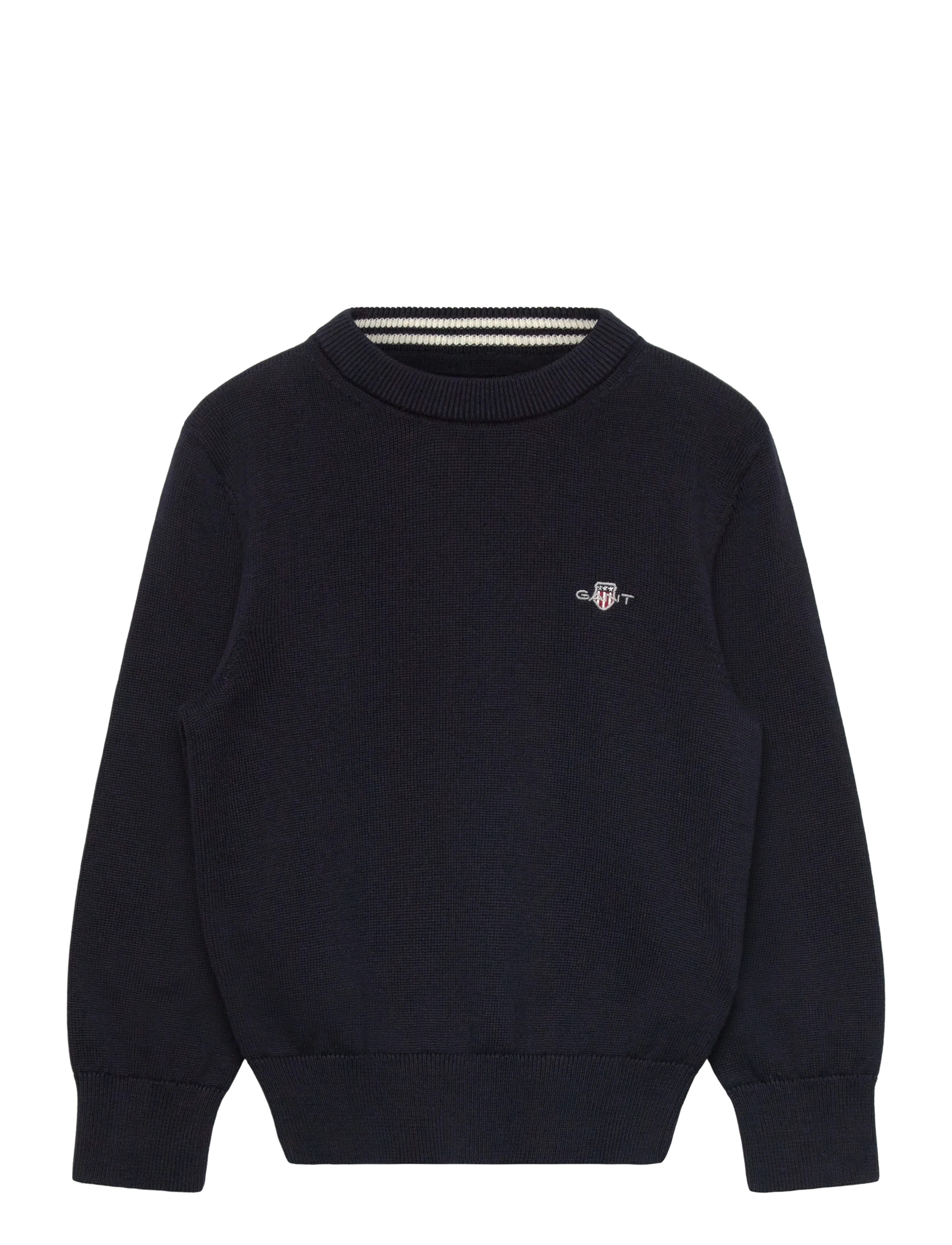 Gant Kids Shield Cotton Crew Neck Sweater - Pullover - EVENING BLUE / black