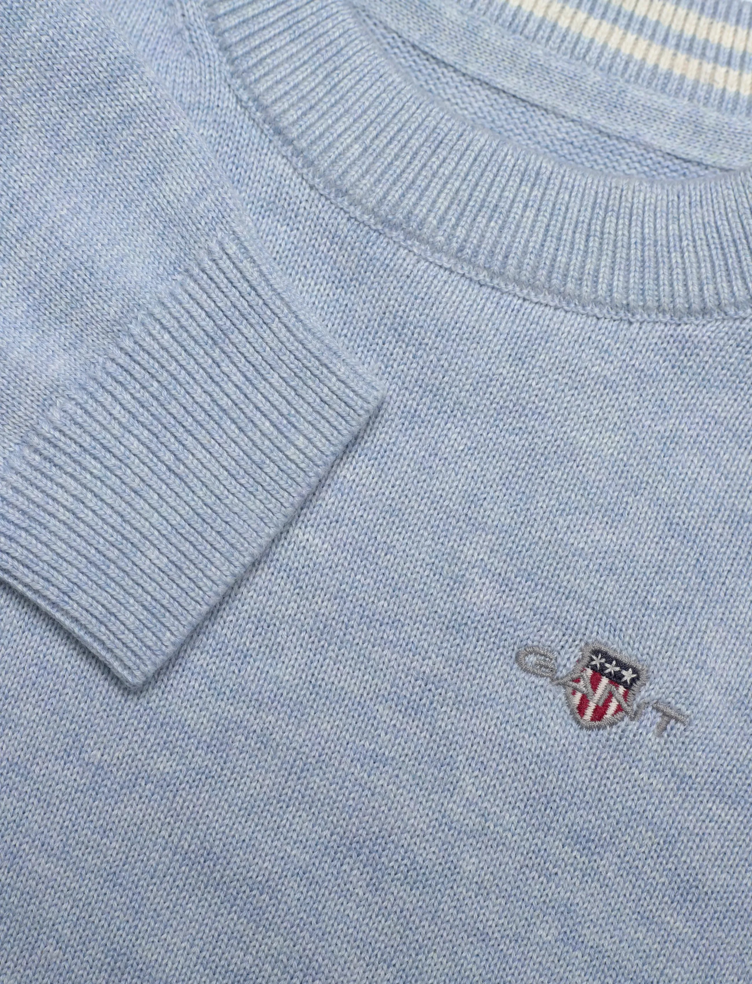 Gant Kids - Shield Cotton Crew Neck Sweater - džemprid - sky blue marl - 2