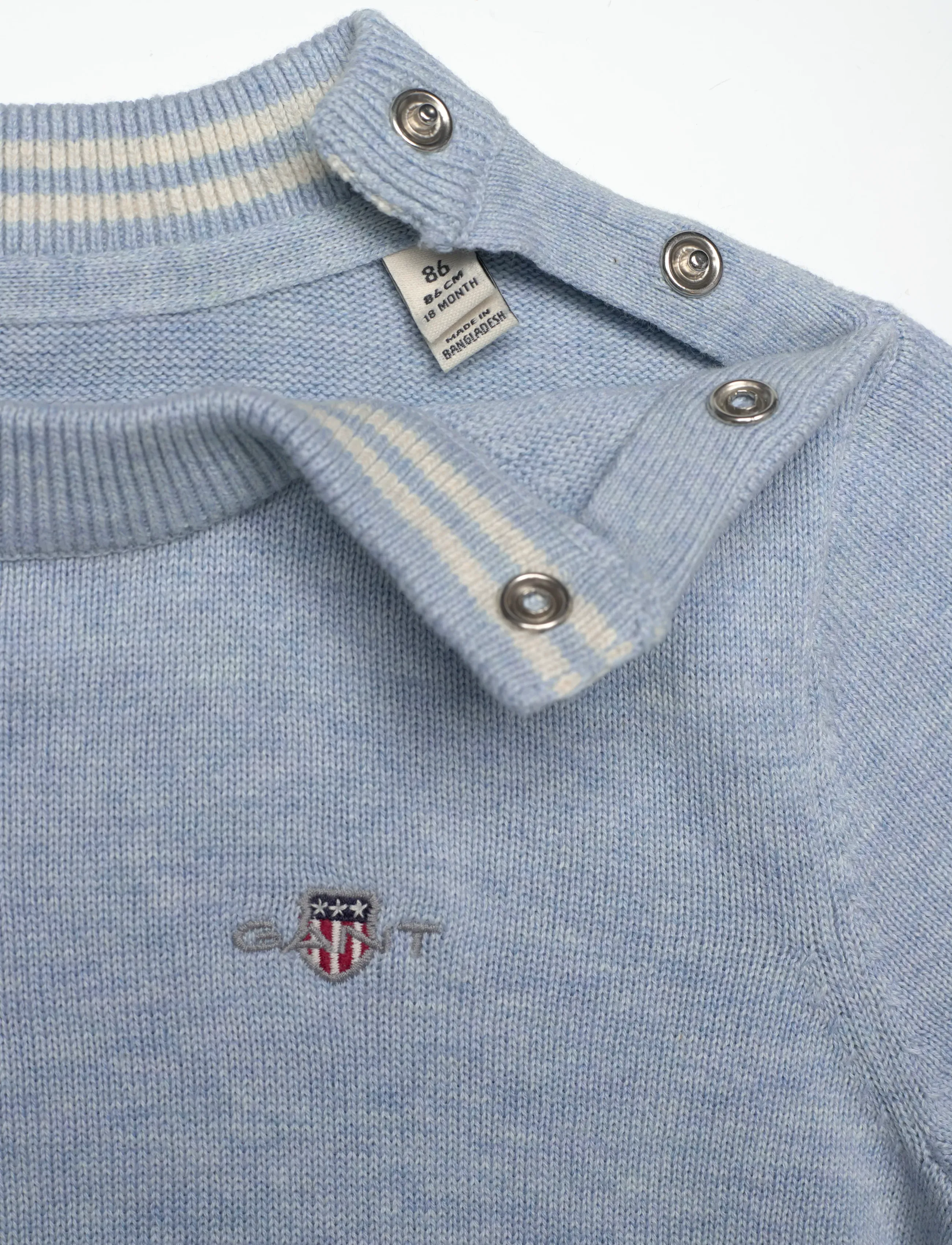 Gant Kids - Shield Cotton Crew Neck Sweater - džemprid - sky blue marl - 3