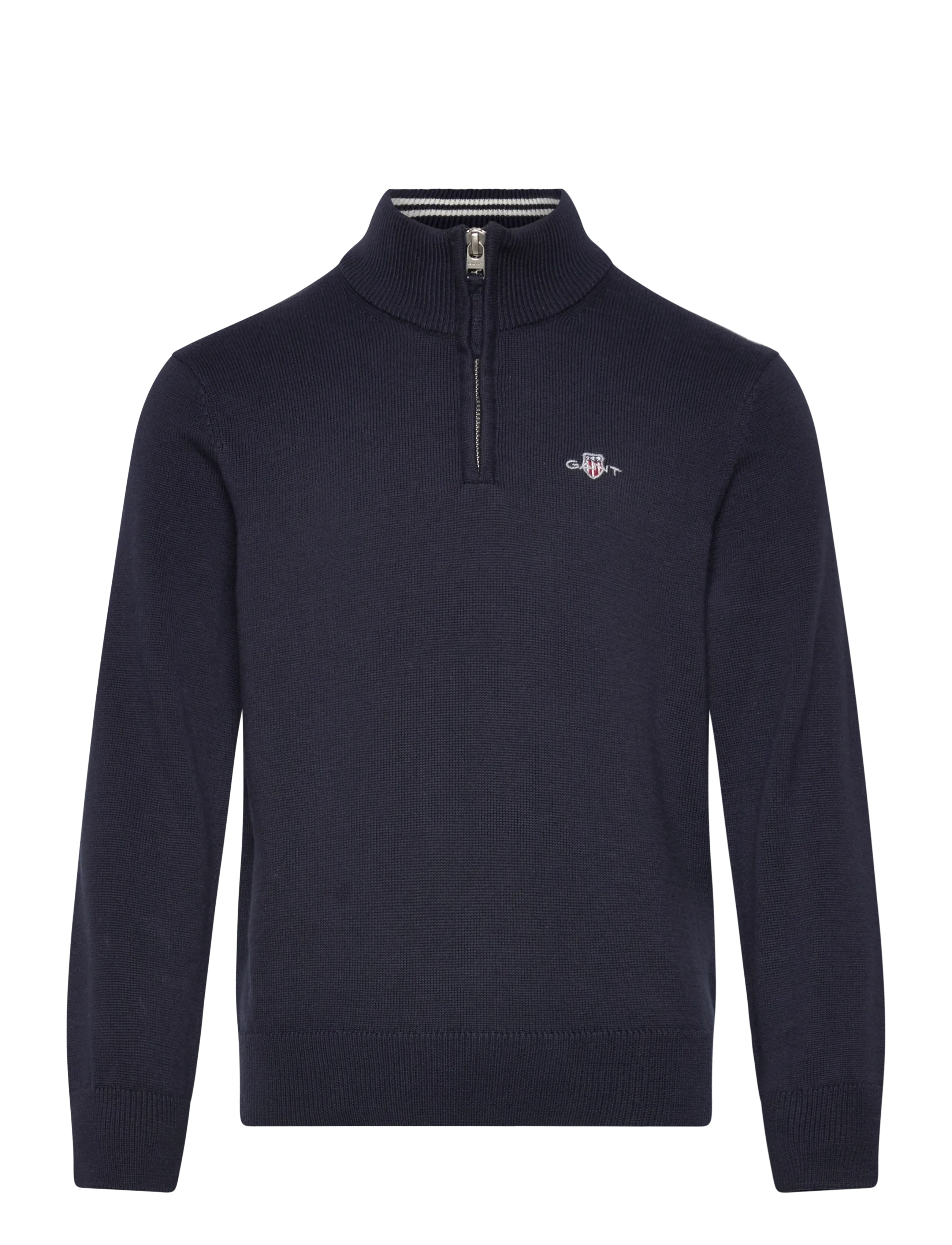 Gant Kids Shield Cotton Half Zip Sweater - New Arrivals - EVENING BLUE / navy