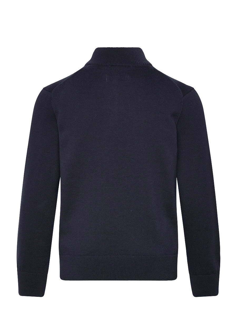 Gant Kids - Shield Cotton Half Zip Sweater - sweatshirts - evening blue - 1