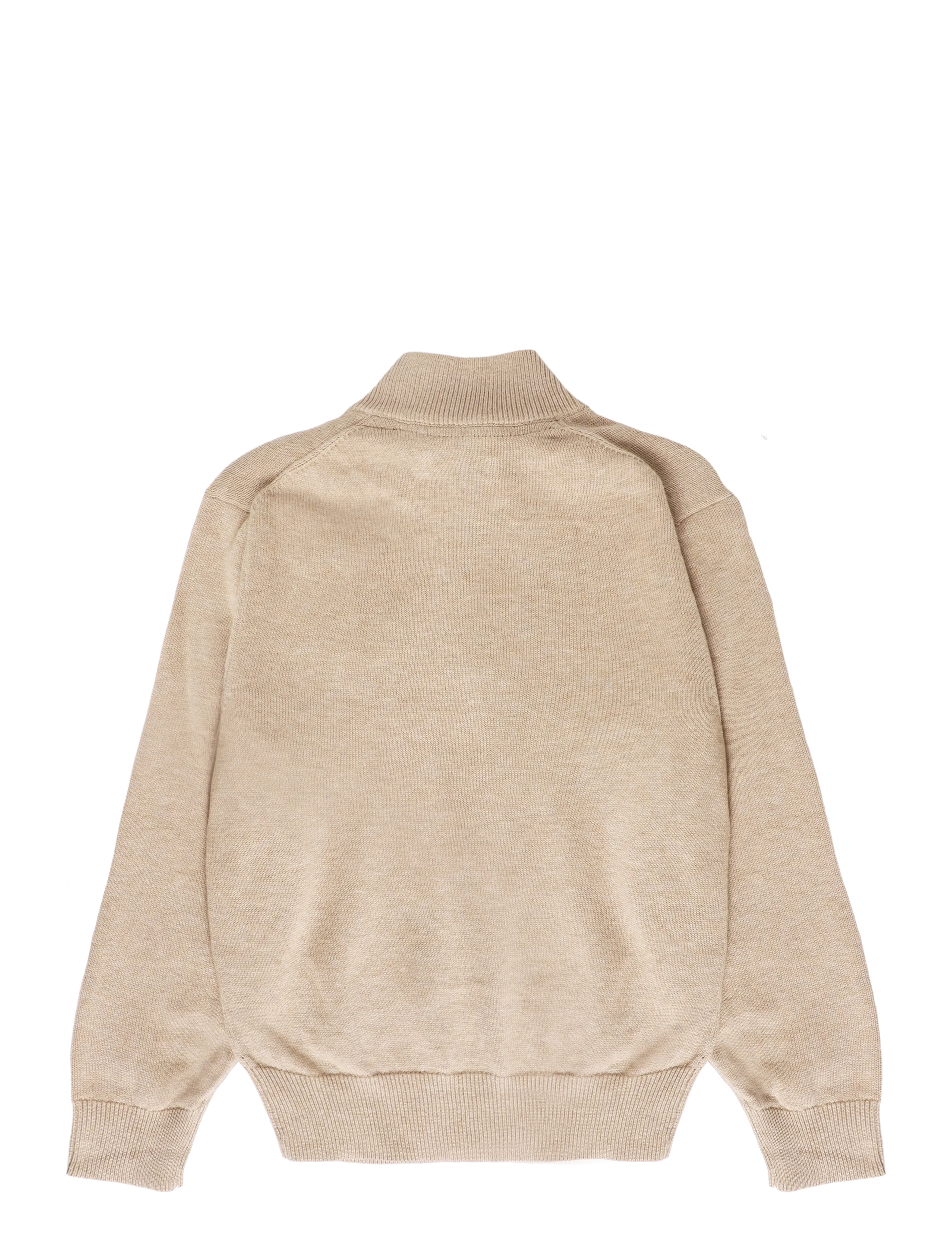 Gant Kids - Shield Cotton Half Zip Sweater - sweatshirts - oat beige marl - 1