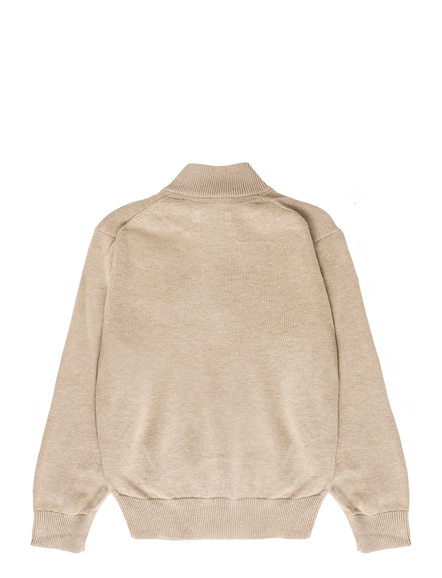 Gant Kids - Shield Cotton Half Zip Sweater - sweatshirts - oat beige marl - 1