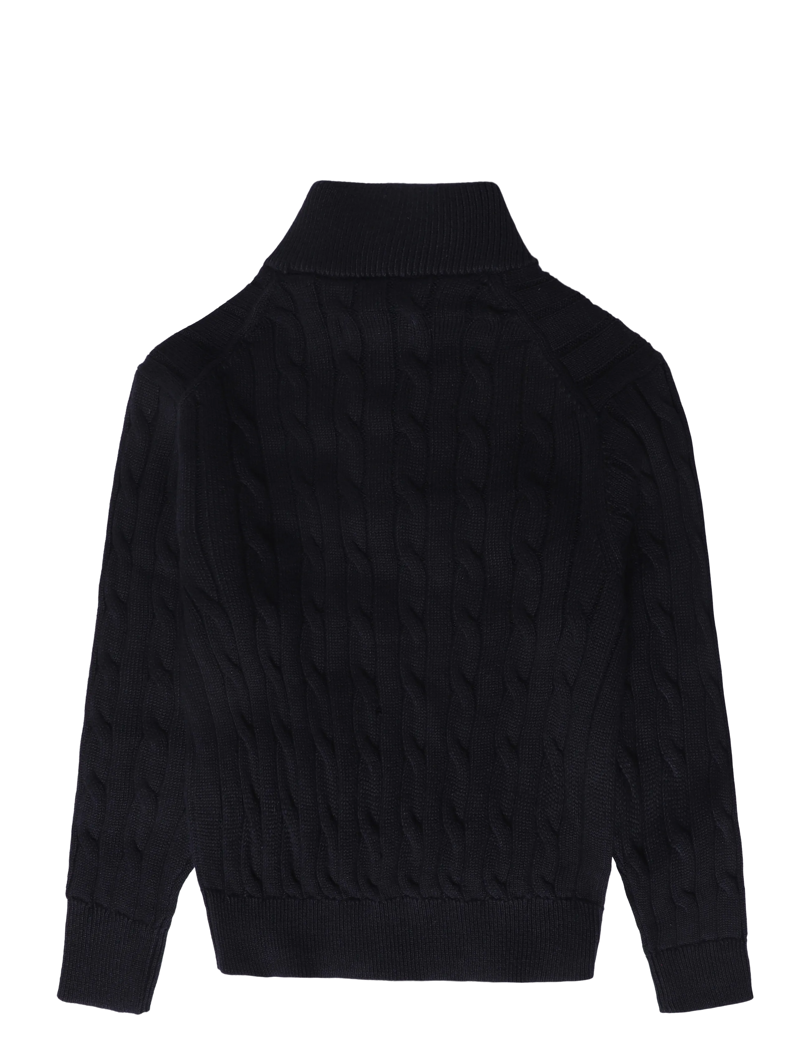 Gant Kids - Shield Cotton Cable Half Zip Sweater - stickade tröjor - evening blue - 1