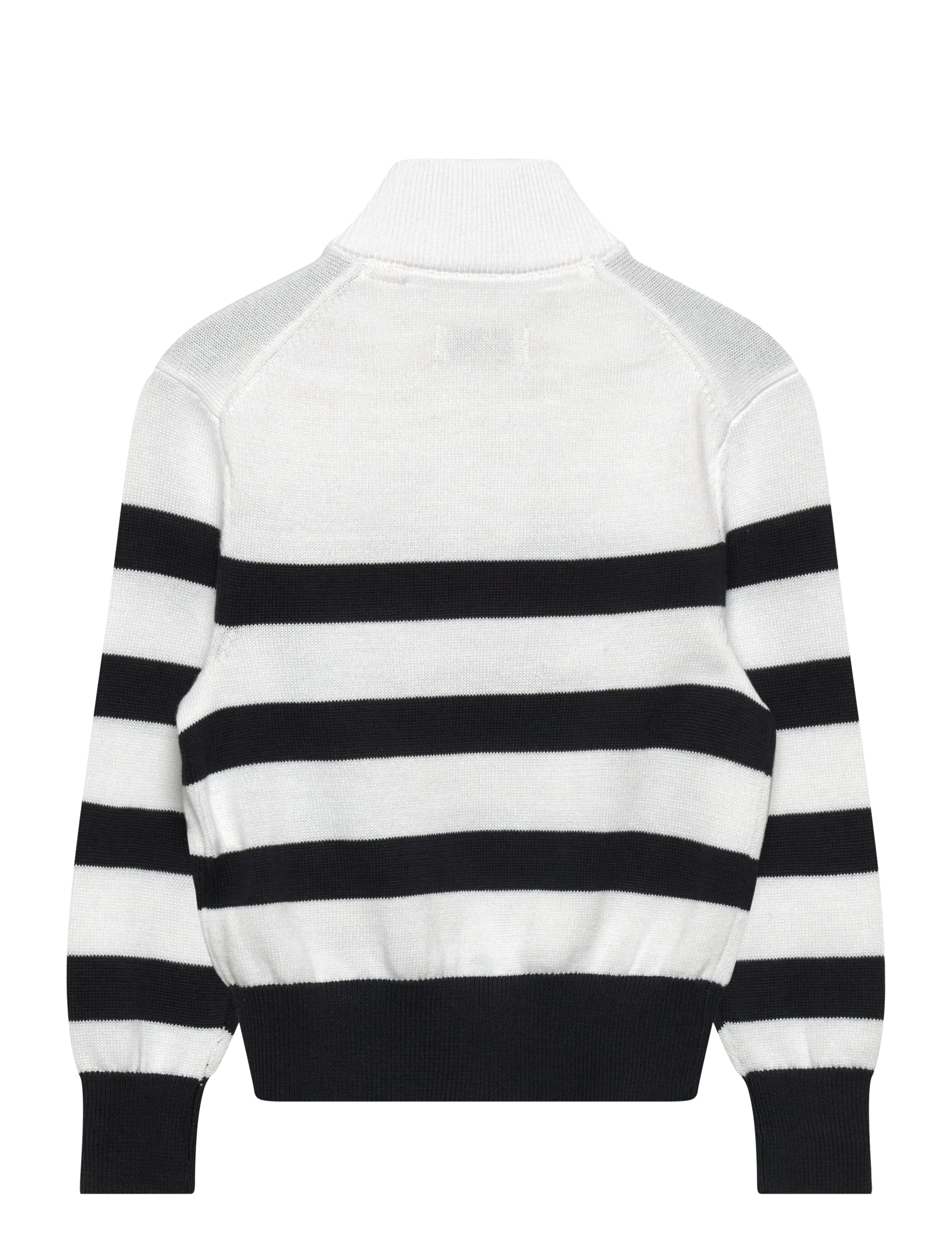 Gant Kids - Gant Knitted Breton Stripe Zip Funnel - trøjer - white - 1