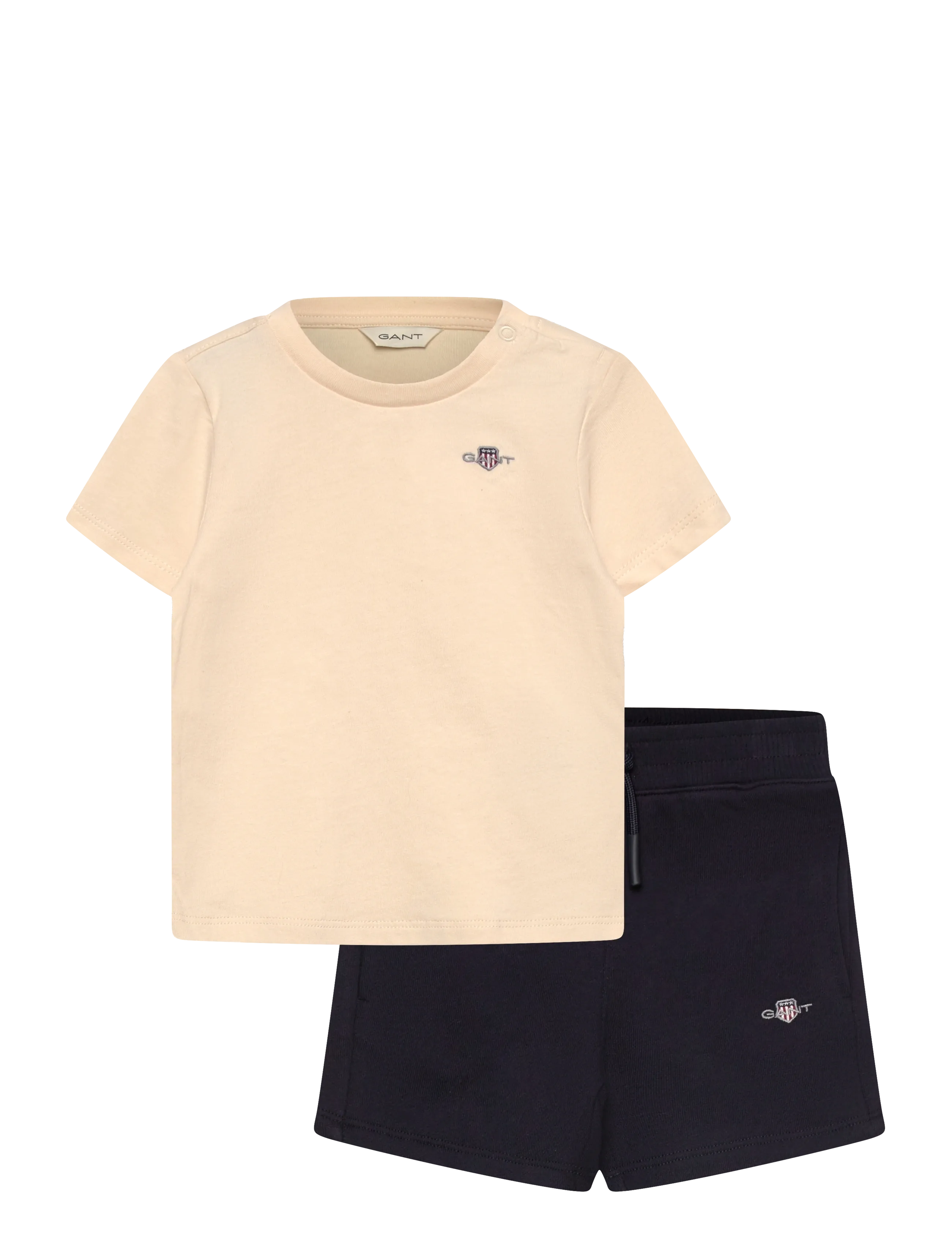 Gant Kids Shield SS T-Shirt and Sweatshort Set - Sets - CREAMED WHITE / cream