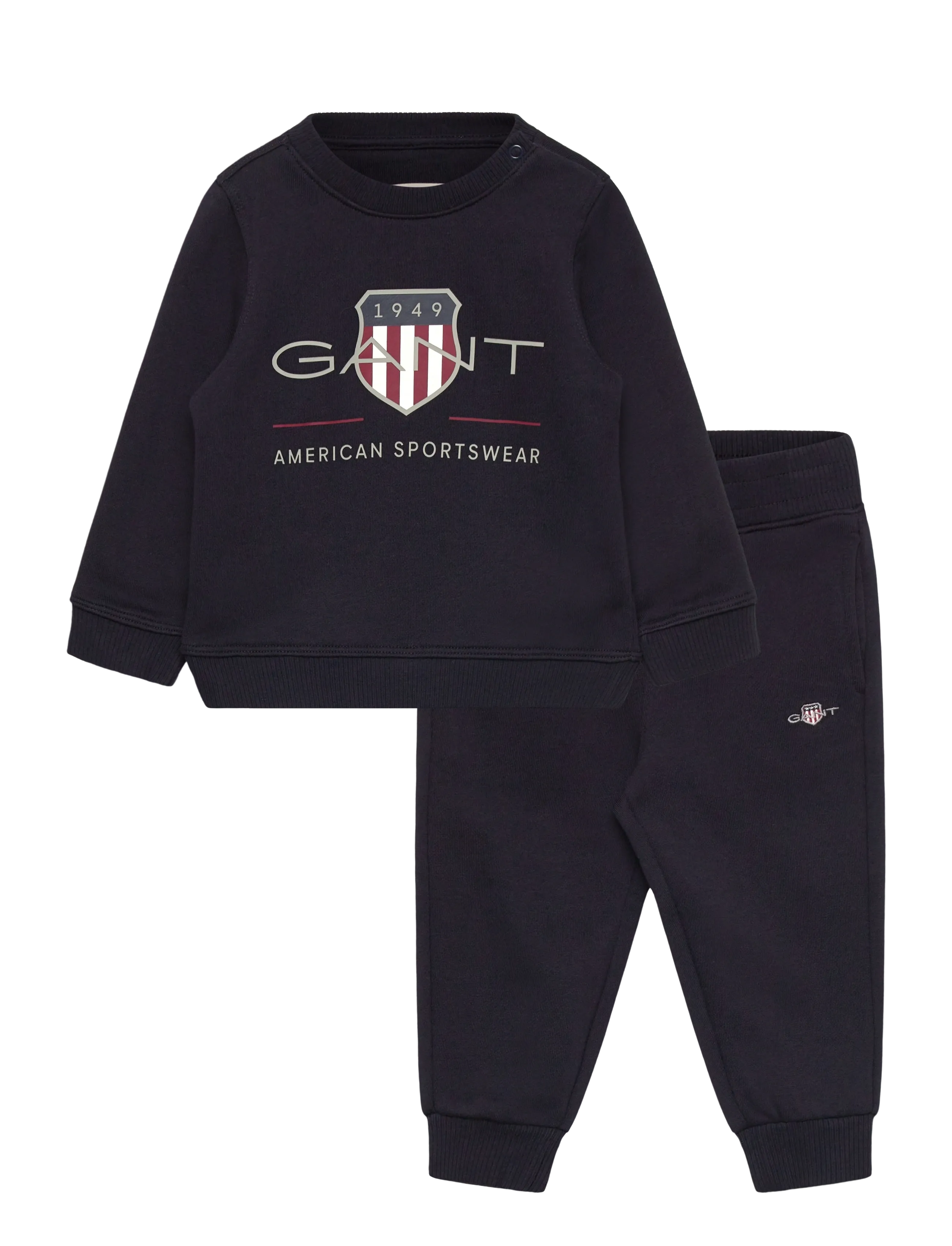 Gant Kids Archive Shield Crew And Sweatpant Set, 80, Navy, Sæt > Træningsdragter, Børn