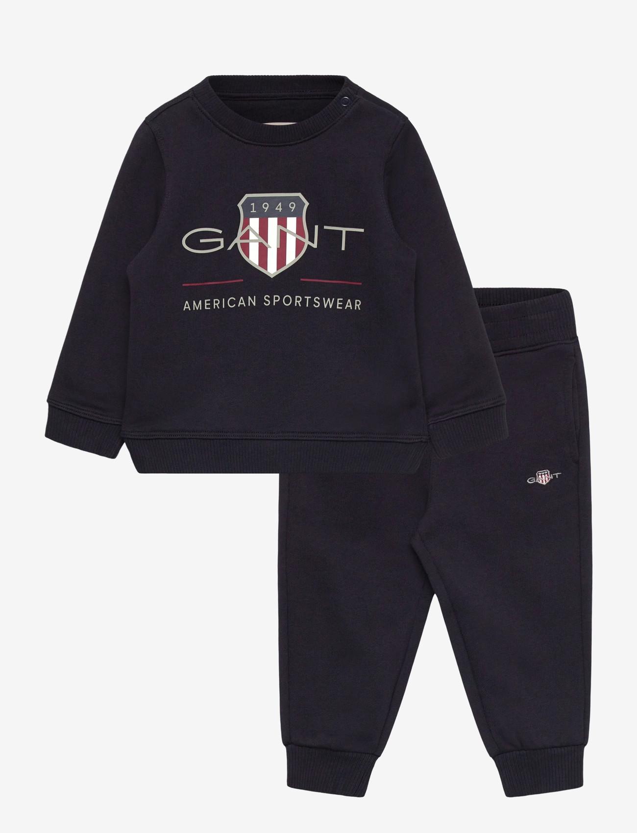 Gant Kids - Archive Shield Crew and Sweatpant Set - joggingsæt - evening blue - 0