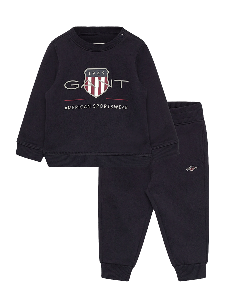 Gant Kids - Archive Shield Crew and Sweatpant Set - joggingset - evening blue - 0
