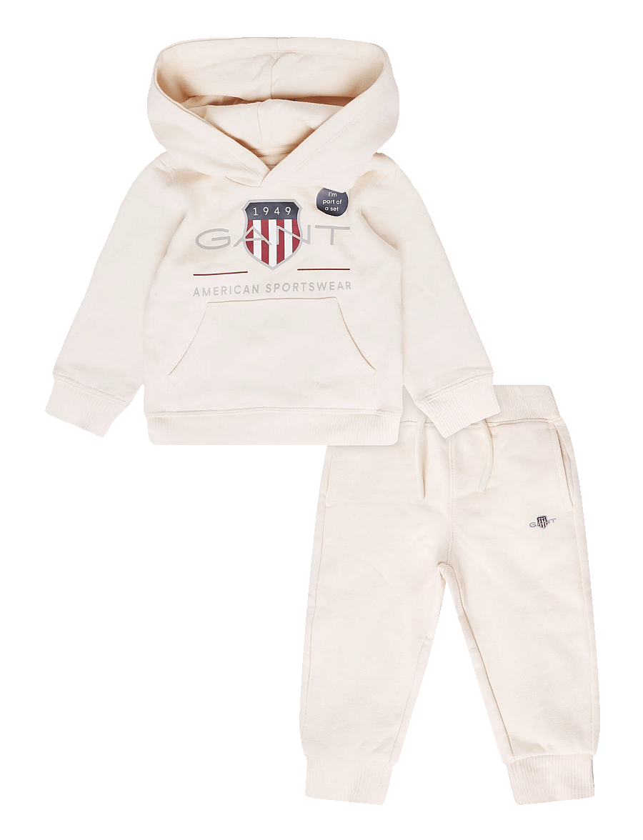Gant Kids - Archive Shield Hoodie and Sweatpant - joggingset - creamed white - 0