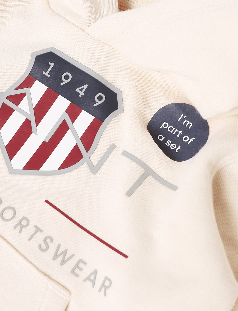 Gant Kids - Archive Shield Hoodie and Sweatpant - joggingset - creamed white - 3