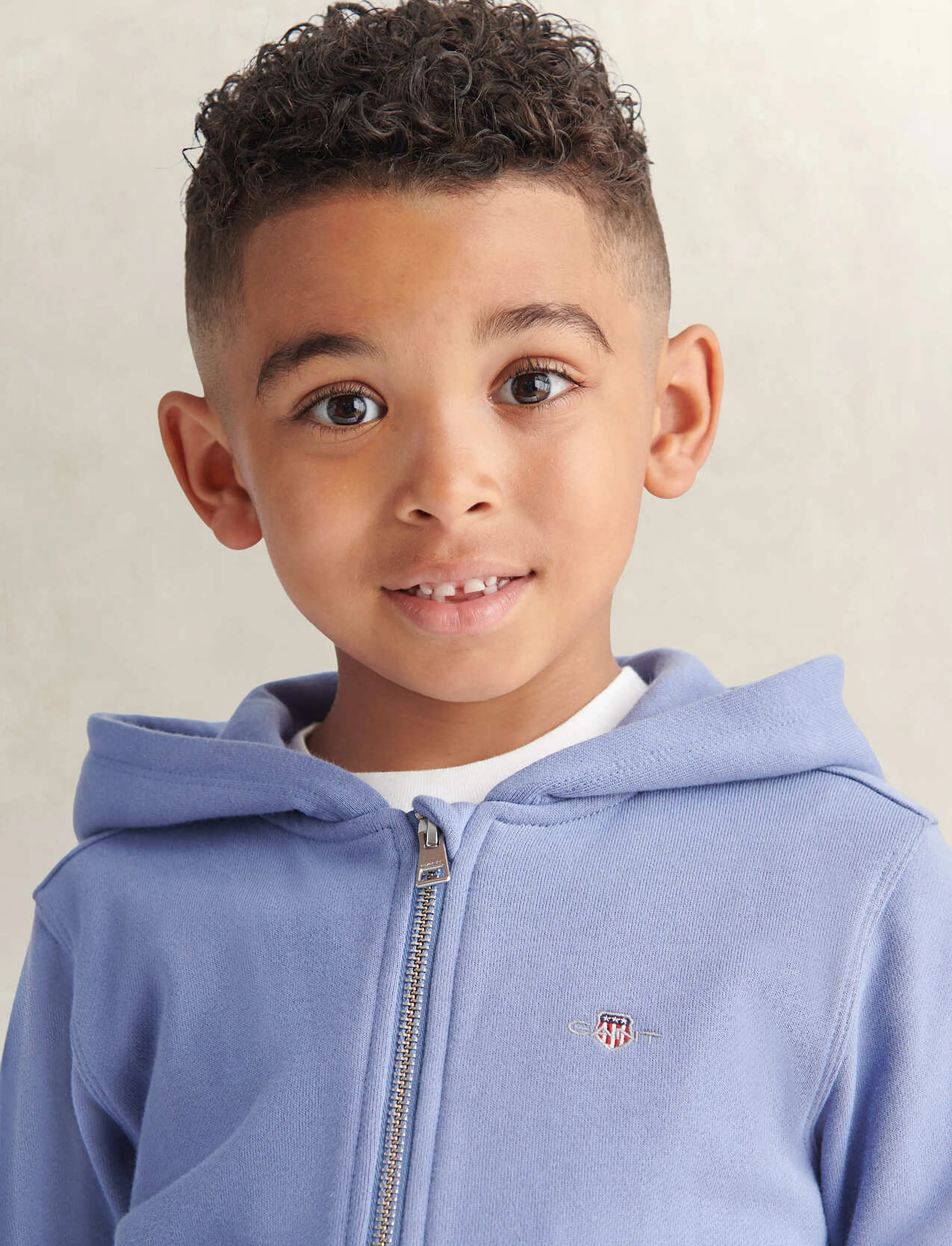 Gant Kids - Shield Full Zip Hoodie, T-Shirt and Sweatshort Set - sets mit kurzärmeligem t-shirt - faded denim - 4