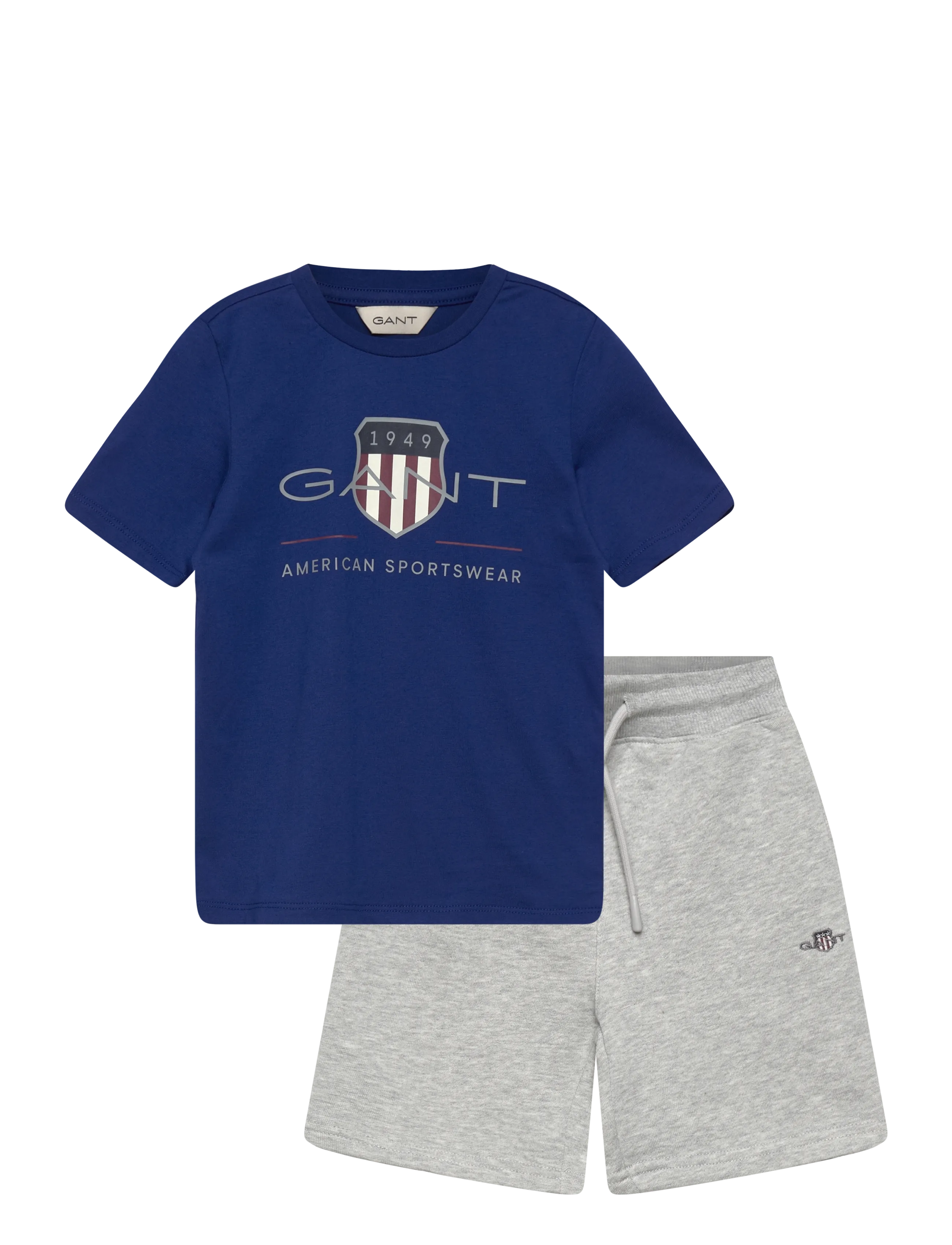 Gant Kids Archive Shield T-Shirt and Sweatshort Set - Uus - CRISP BLUE / navy