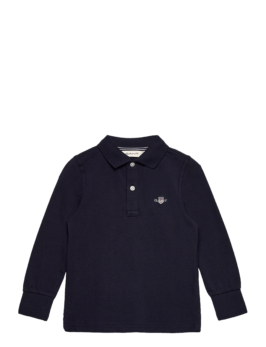 Gant Kids - Shield LS Pique Polo Shirt - langærmede poloer - evening blue - 0