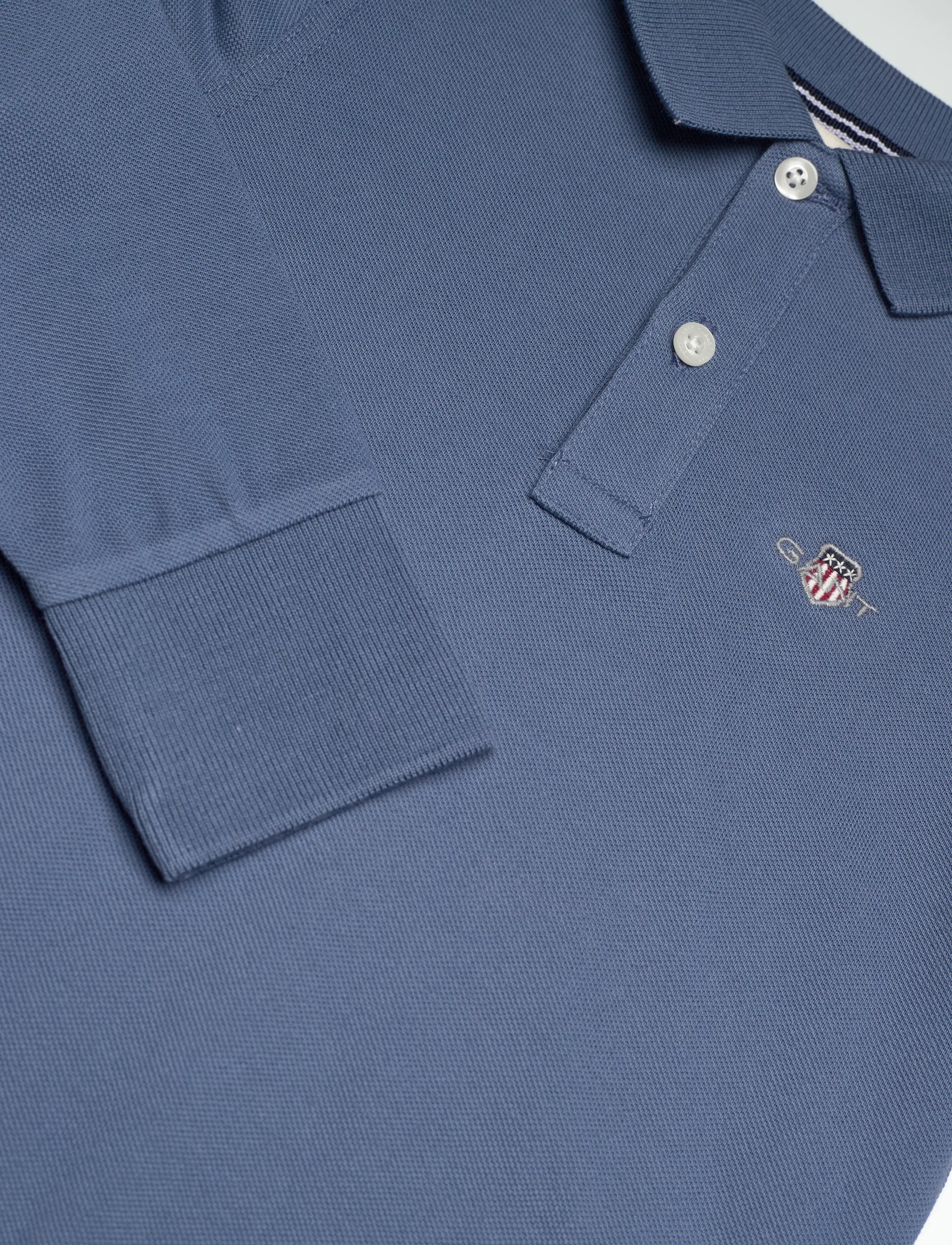 Gant Kids - Shield LS Pique Polo Shirt - salty sea - 2