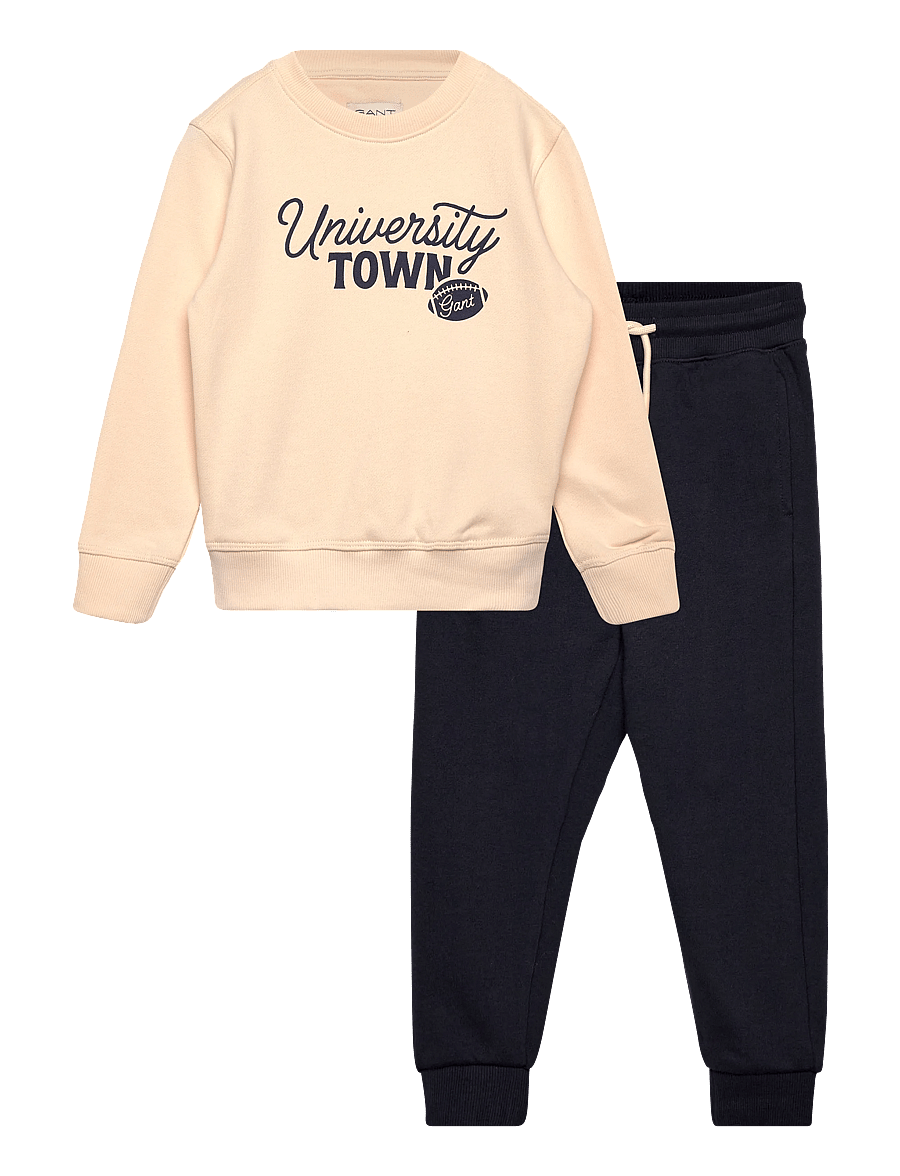 Gant Kids - Uni Graphic Crew and Sweatpant Set - joggingset - evening blue - 0