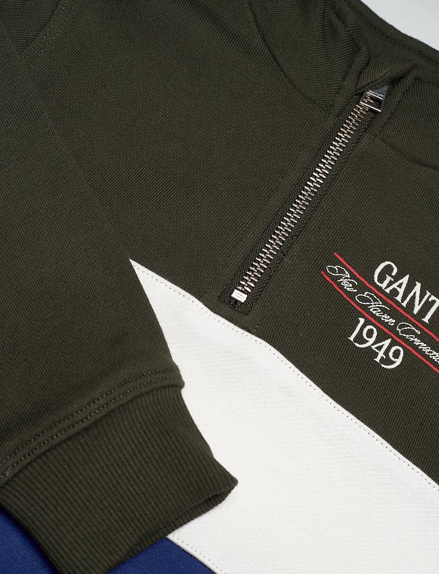 Gant Kids - Graphic Half Zip & Sweatpant Set - joggingset - dark moss green - 2
