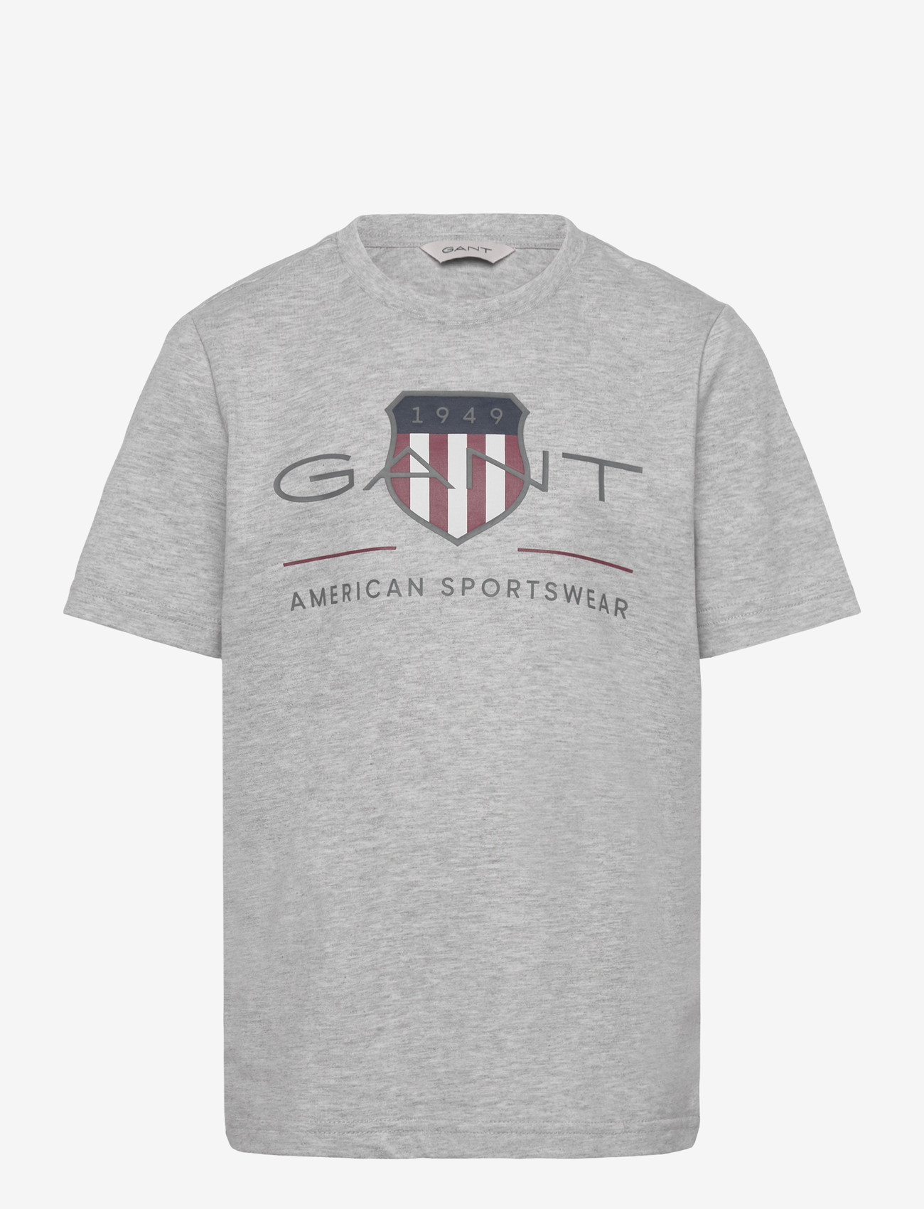 Gant Kids - Archive Shield SS T-Shirt - kortærmede t-shirts - grey melange - 0