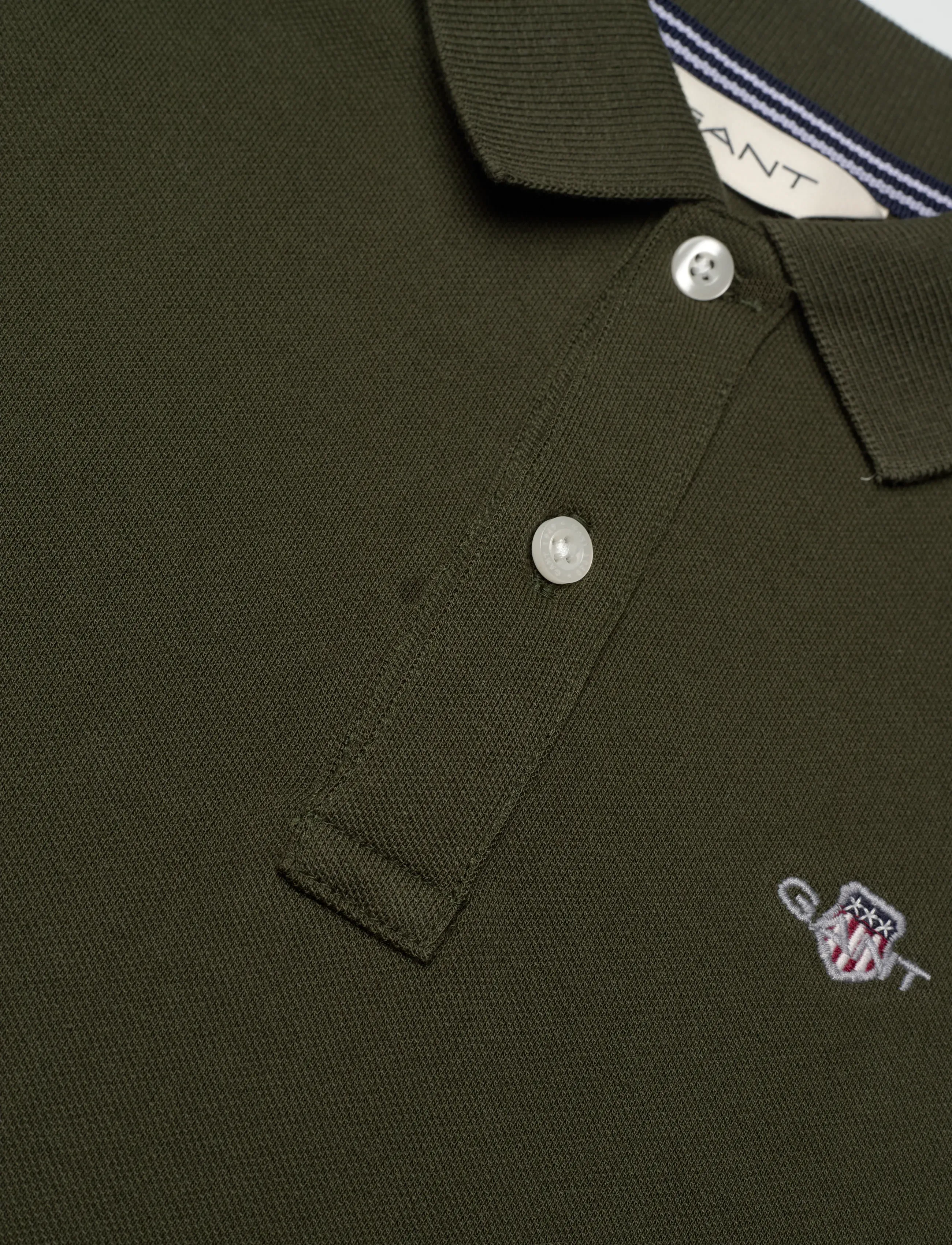 Gant Kids - Shield Pique SS Polo Shirt - short-sleeved polos - dark moss green - 2