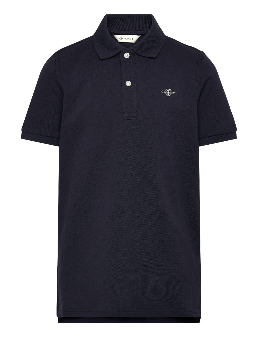 Gant Kids - Shield Pique SS Polo Shirt - kortærmede poloer - evening blue - 0