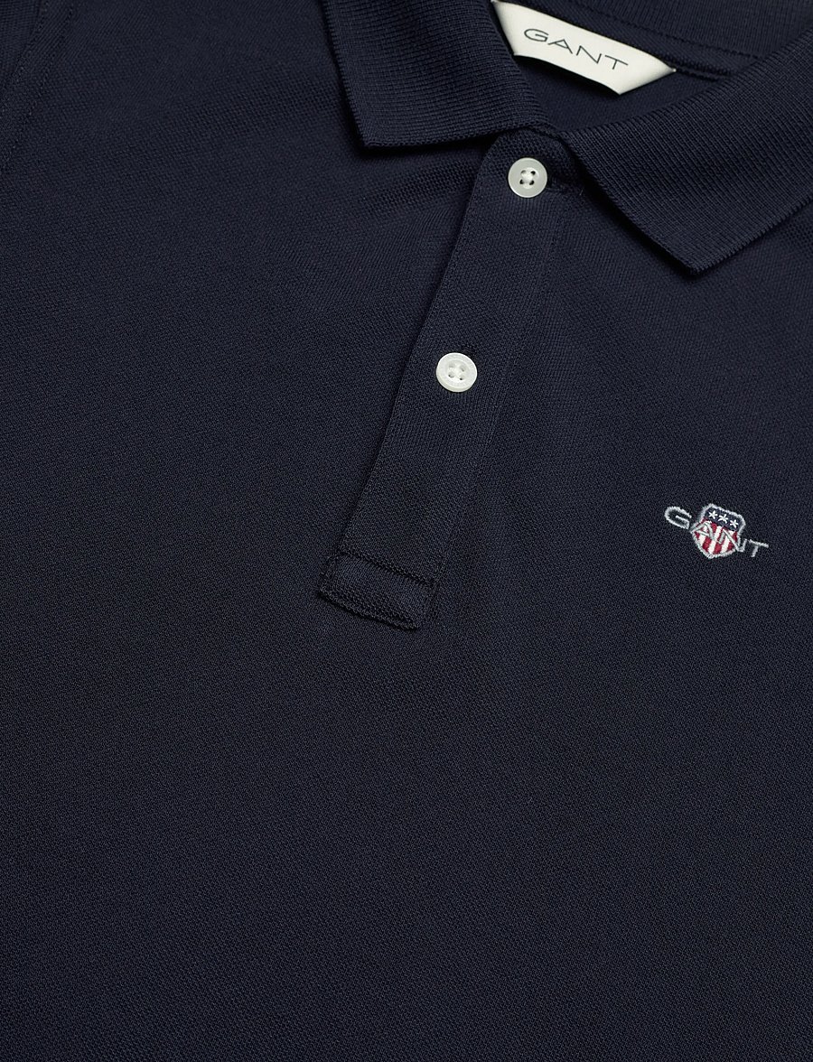 Gant Kids - Shield Pique SS Polo Shirt - kortærmede poloer - evening blue - 2