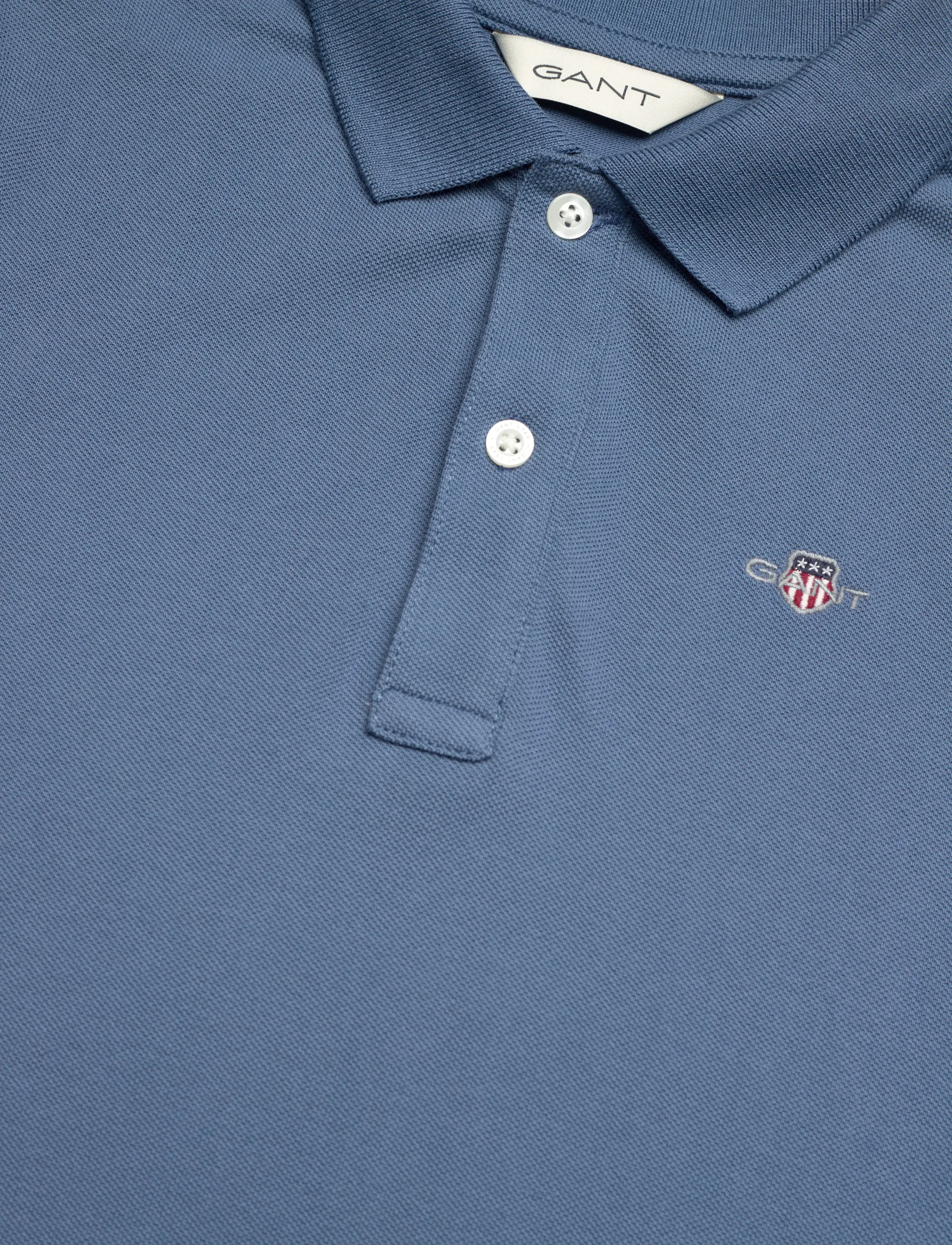 Gant Kids - Shield Pique SS Polo Shirt - kortærmede poloer - salty sea - 2